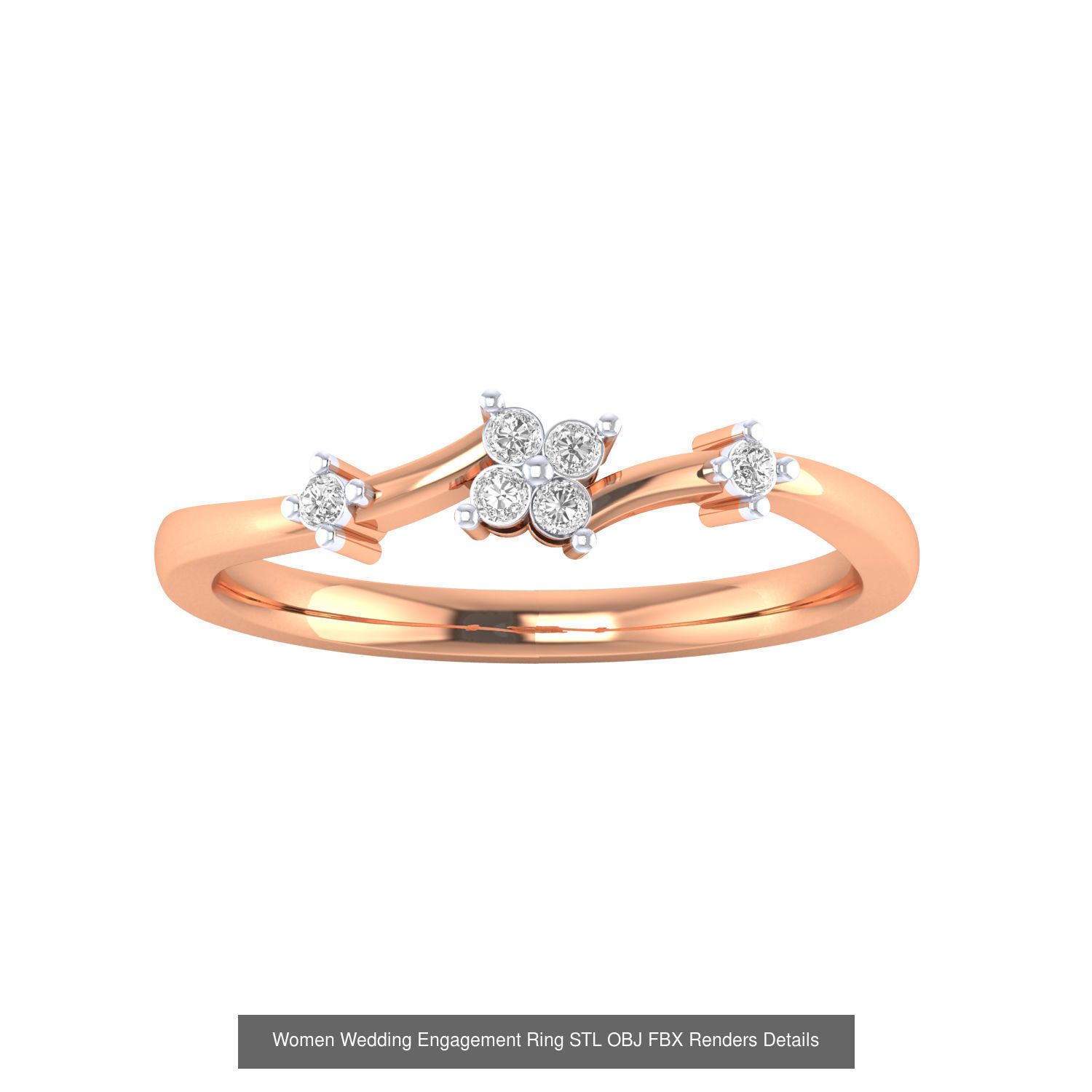 176 Women Ring STL OBJ FBX Renders Details Collection _34