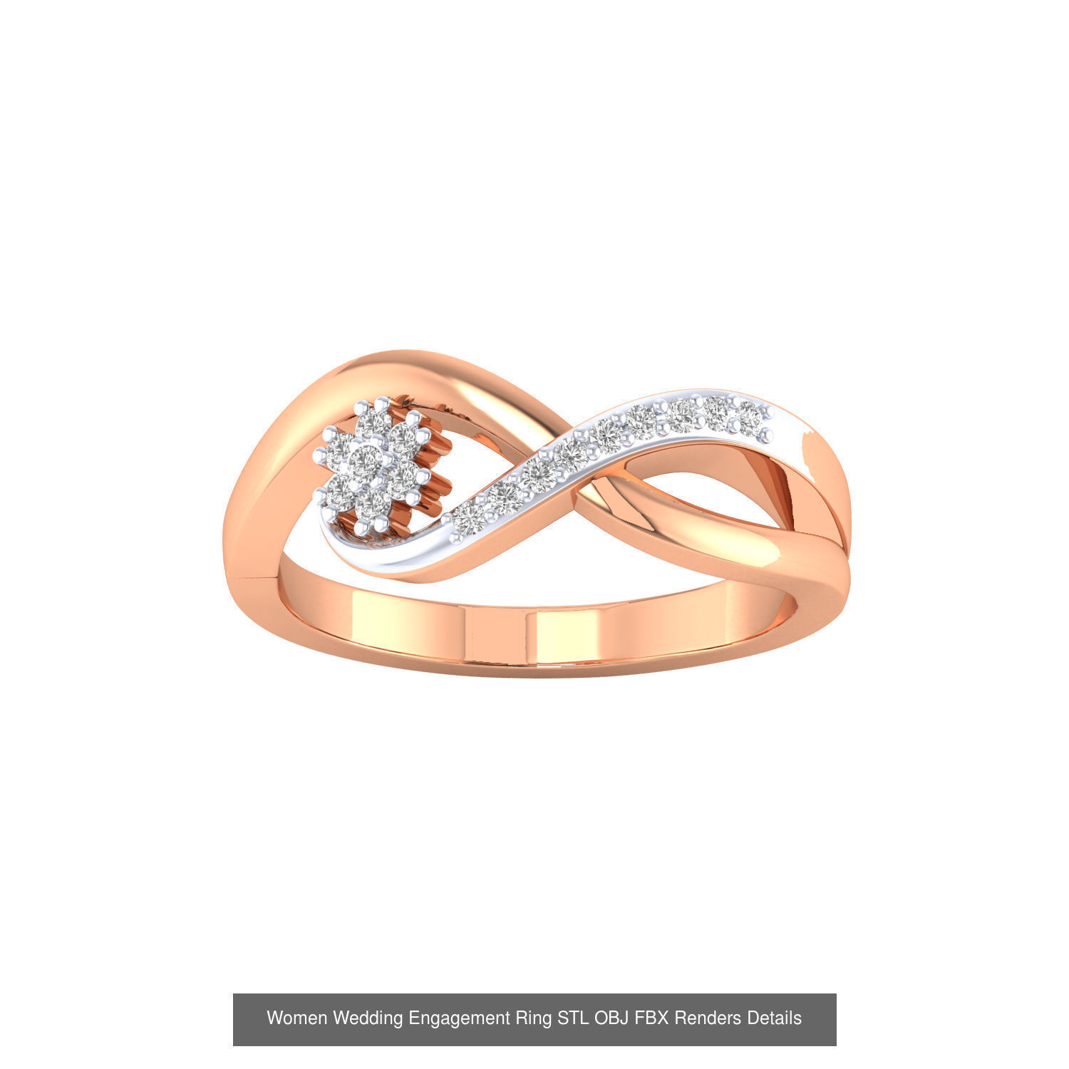 176 Women Ring STL OBJ FBX Renders Details Collection _25