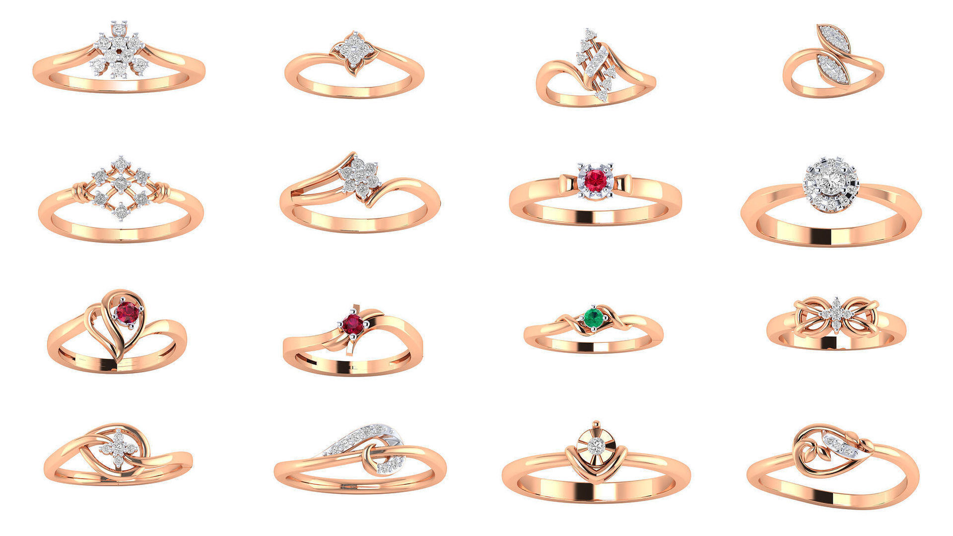 176 Women Ring STL OBJ FBX Renders Details Collection _3