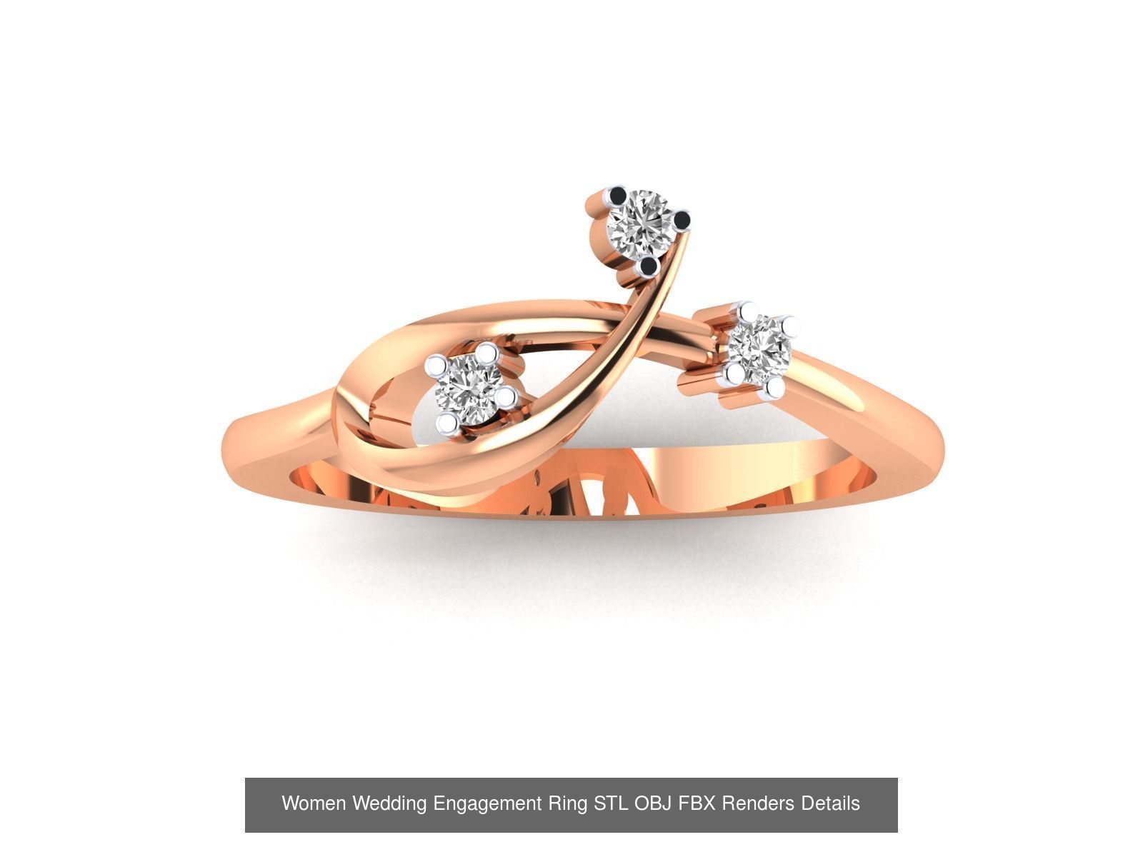 176 Women Ring STL OBJ FBX Renders Details Collection _95