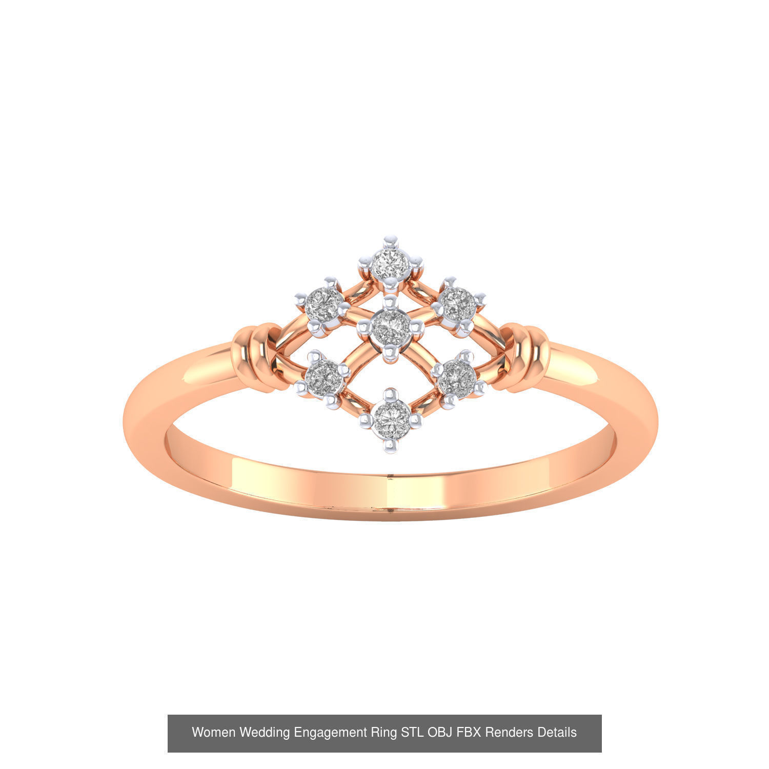 176 Women Ring STL OBJ FBX Renders Details Collection _57