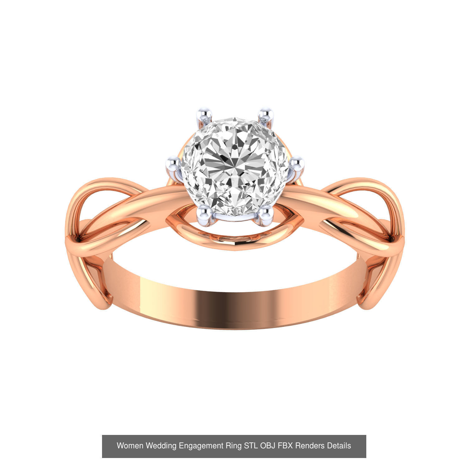 176 Women Ring STL OBJ FBX Renders Details Collection _93