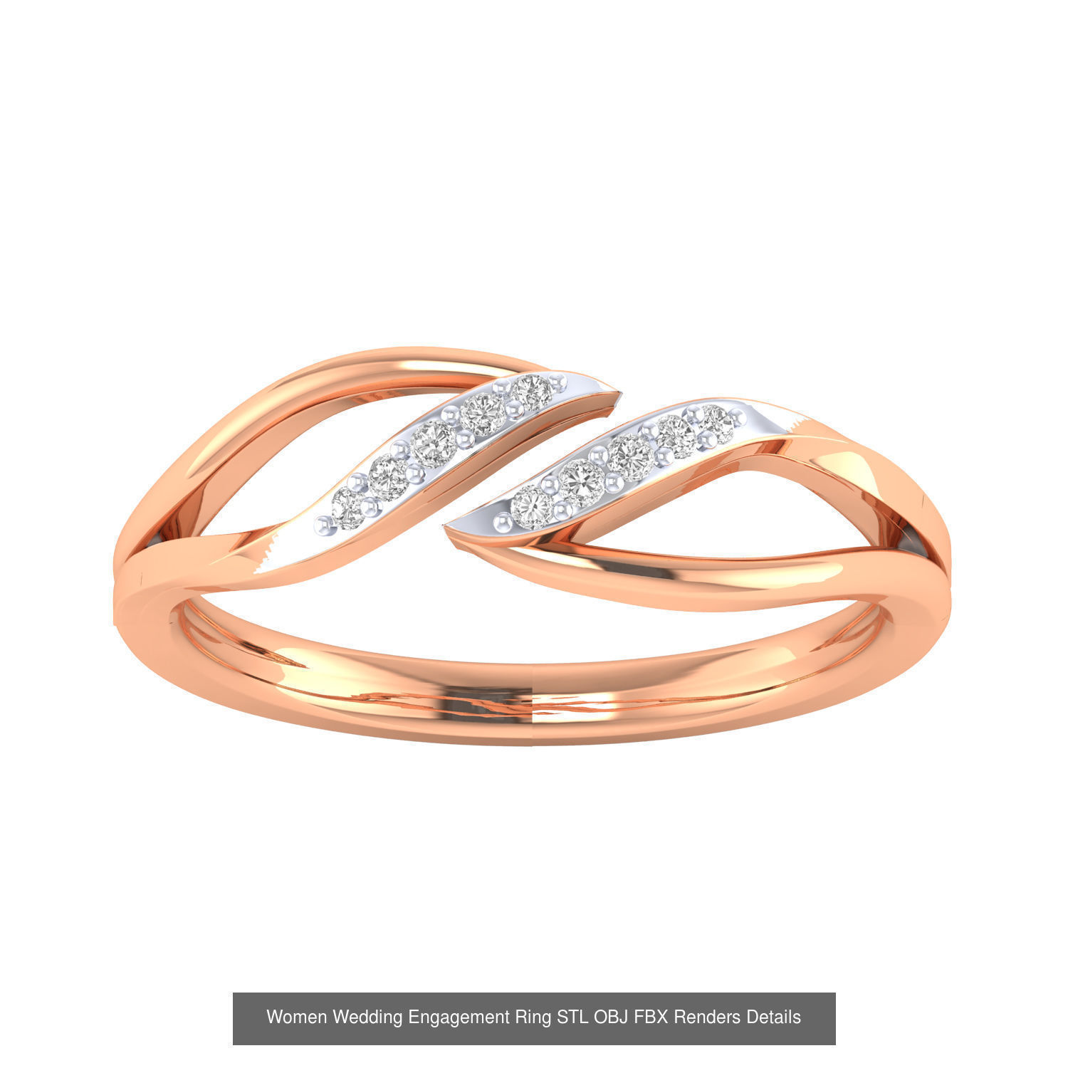 176 Women Ring STL OBJ FBX Renders Details Collection _116