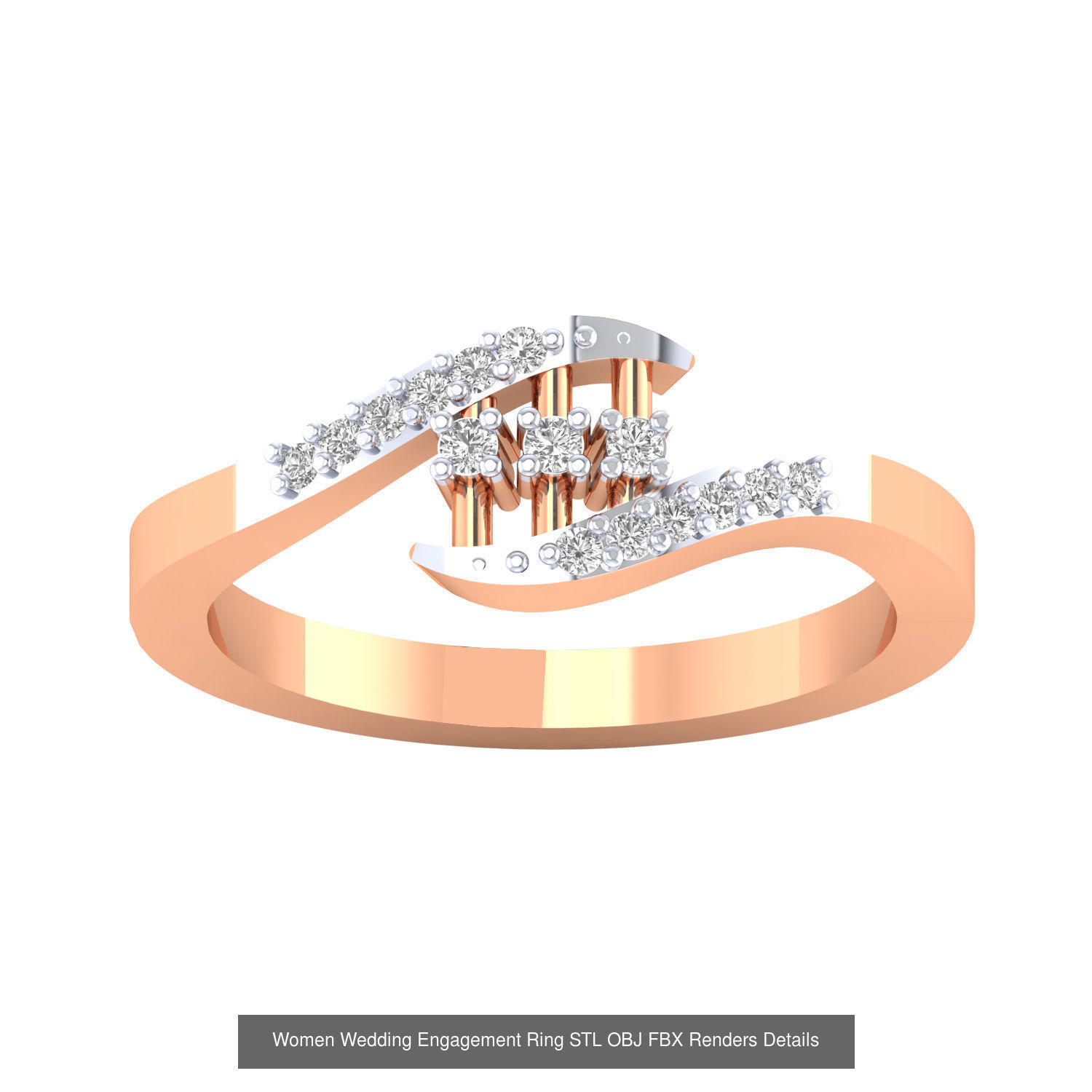 176 Women Ring STL OBJ FBX Renders Details Collection _102