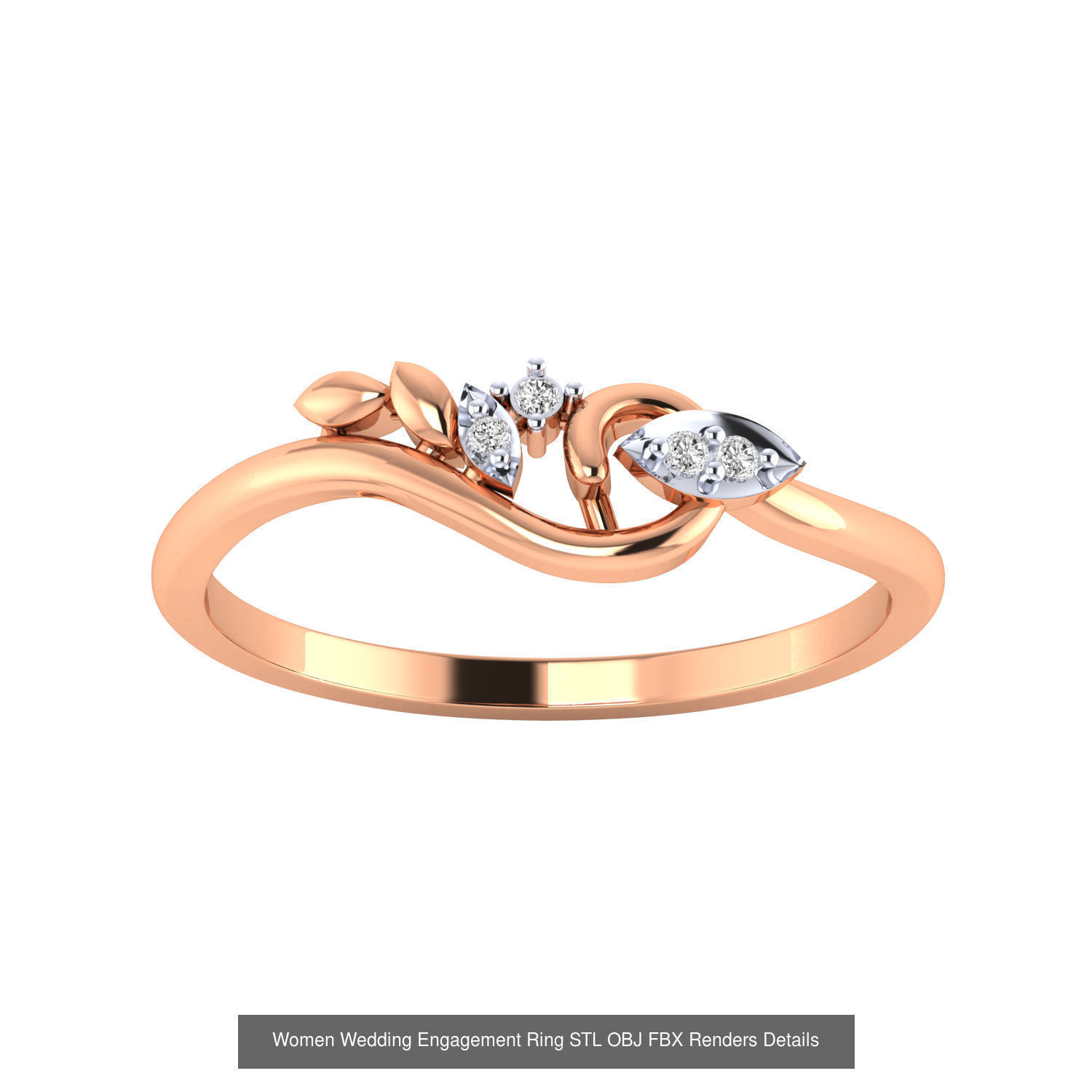 176 Women Ring STL OBJ FBX Renders Details Collection _70