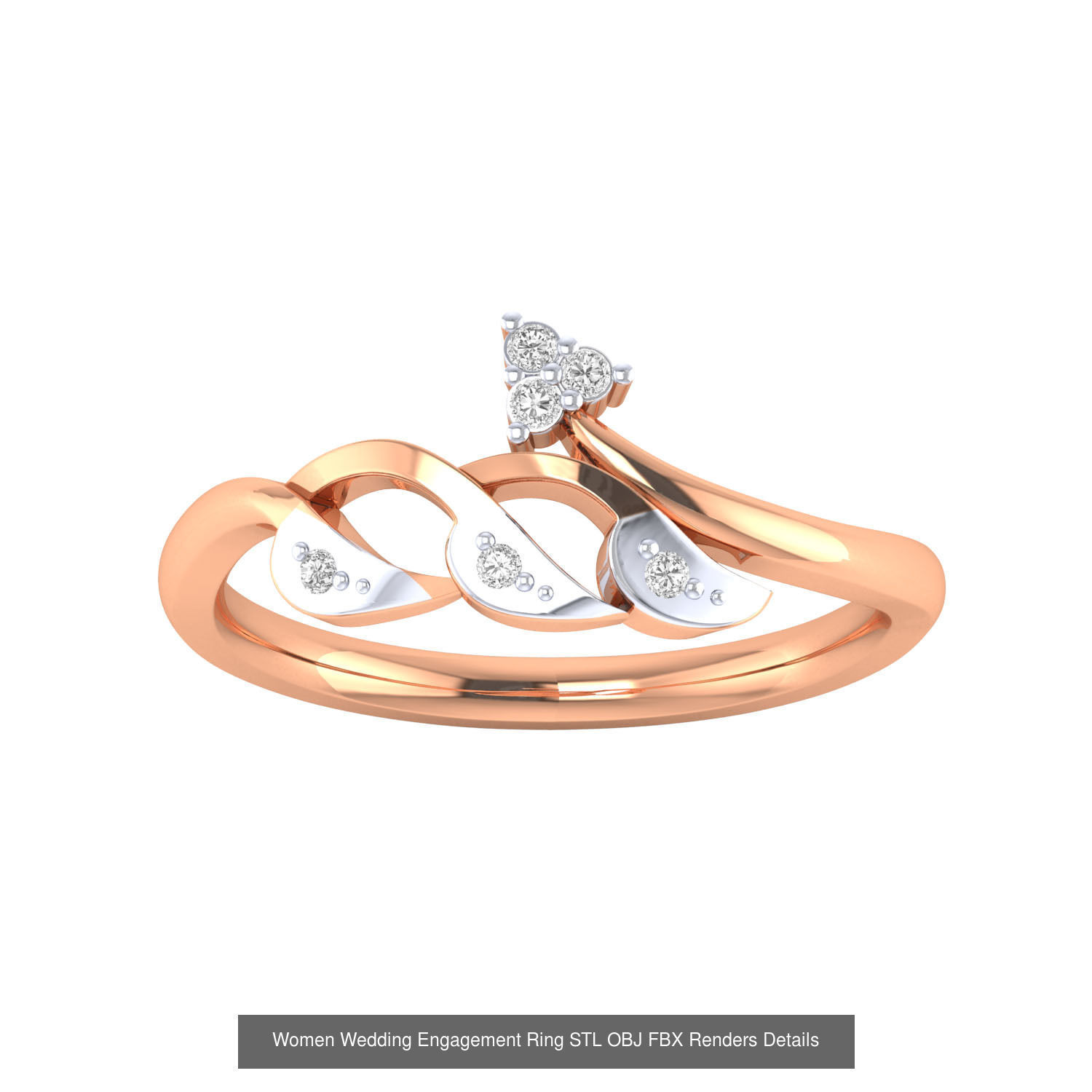 176 Women Ring STL OBJ FBX Renders Details Collection _190