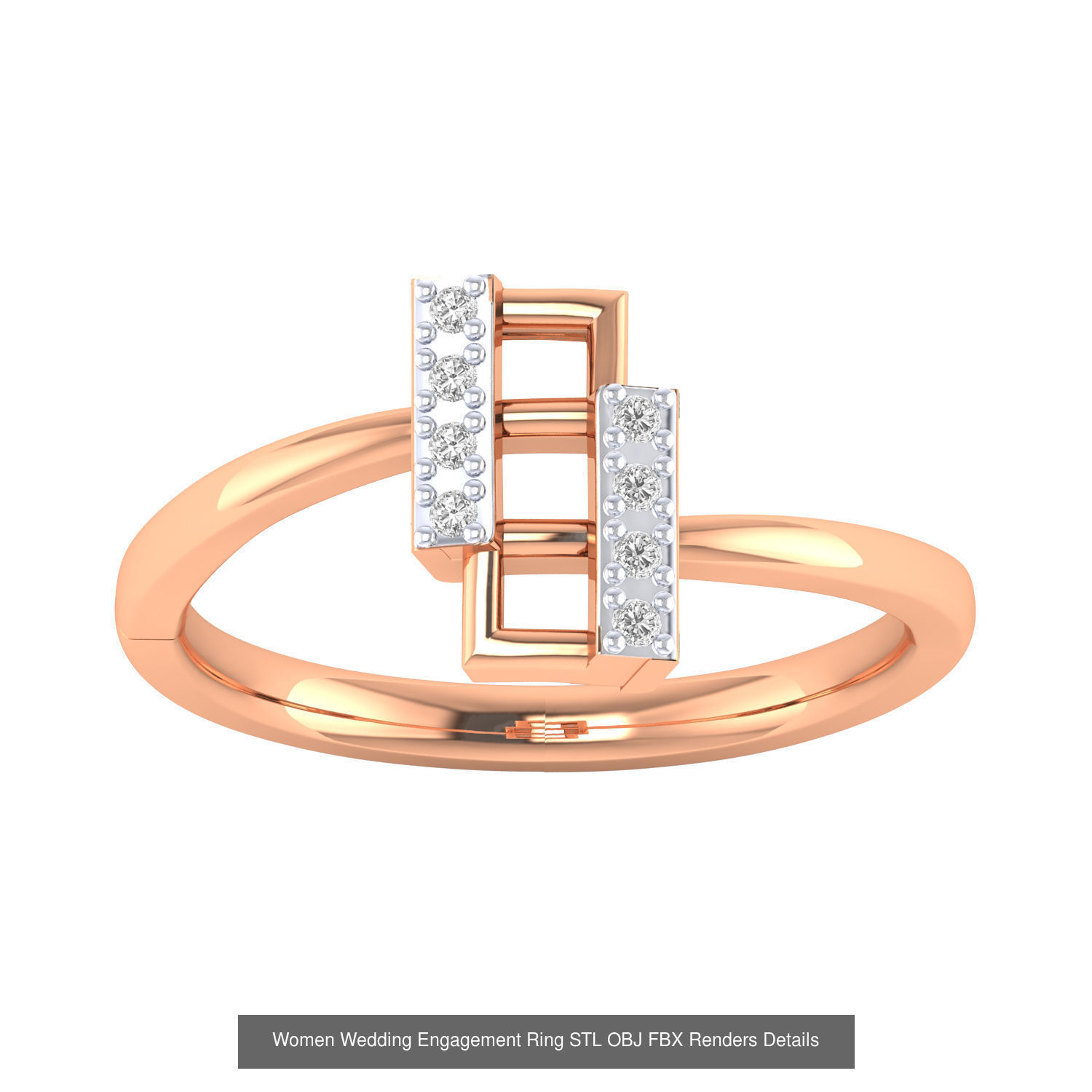 176 Women Ring STL OBJ FBX Renders Details Collection _114
