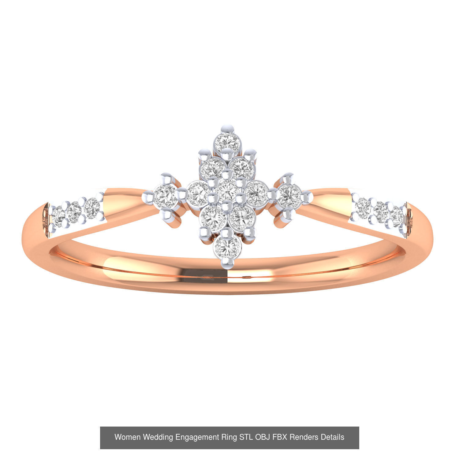 176 Women Ring STL OBJ FBX Renders Details Collection _145