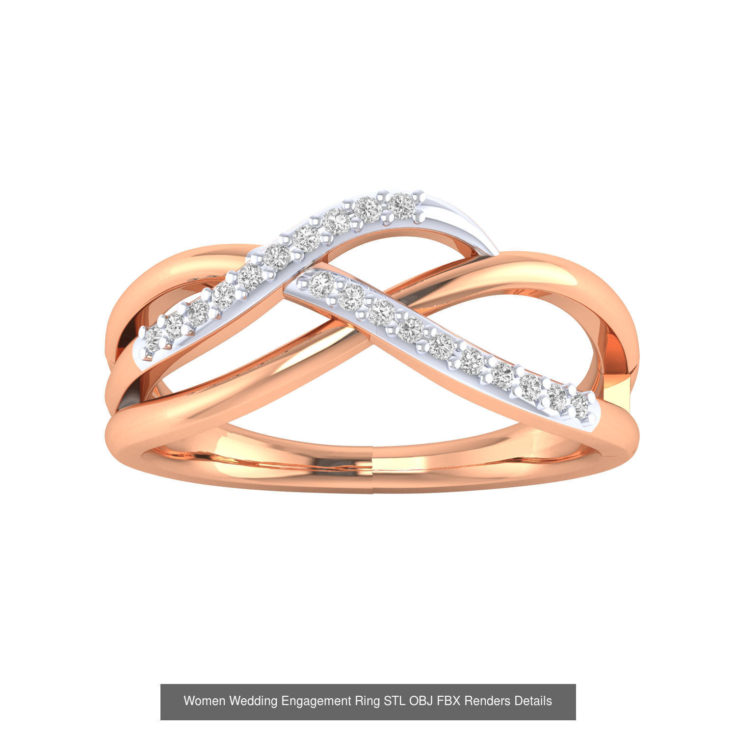176 Women Ring STL OBJ FBX Renders Details Collection _141