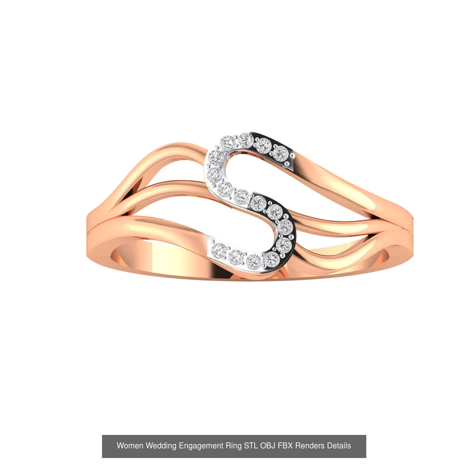 176 Women Ring STL OBJ FBX Renders Details Collection _86