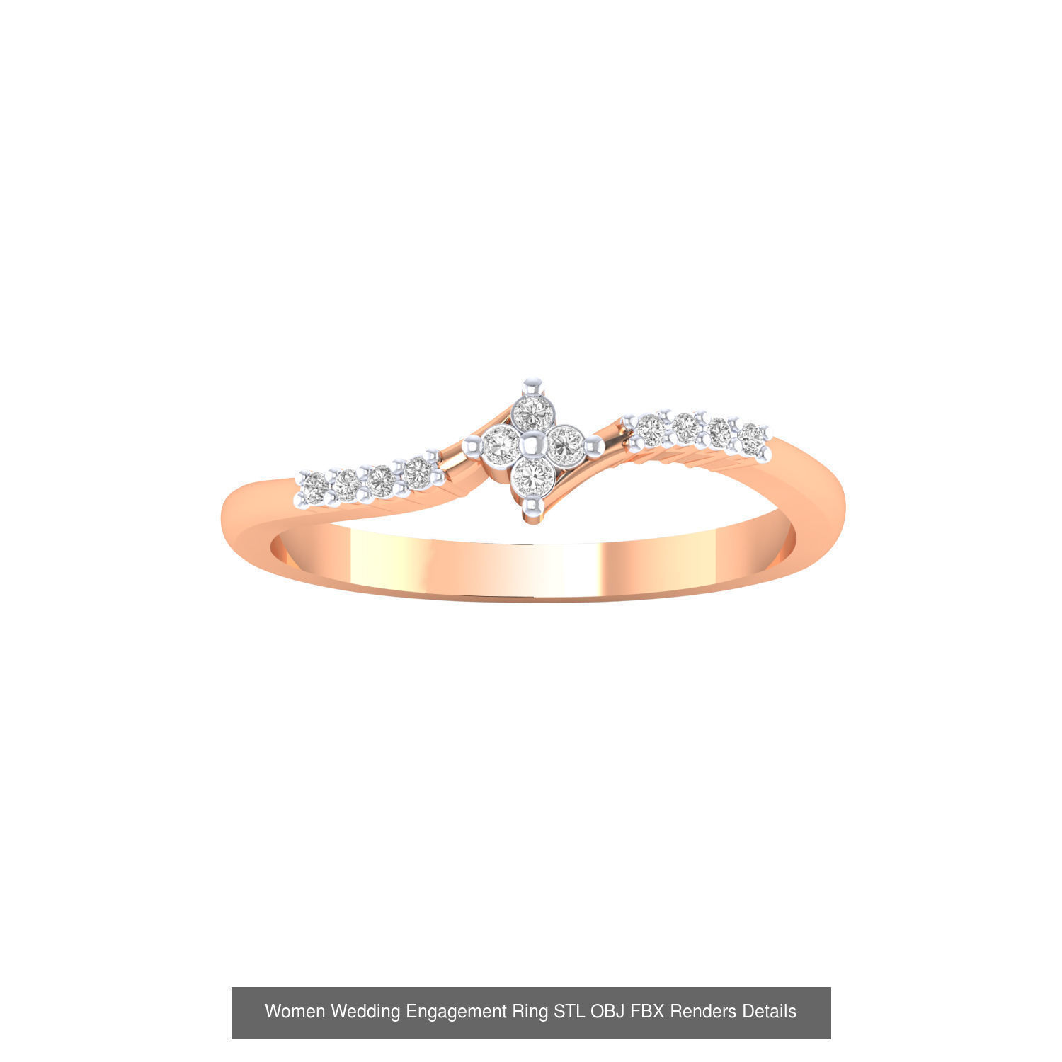 176 Women Ring STL OBJ FBX Renders Details Collection _117