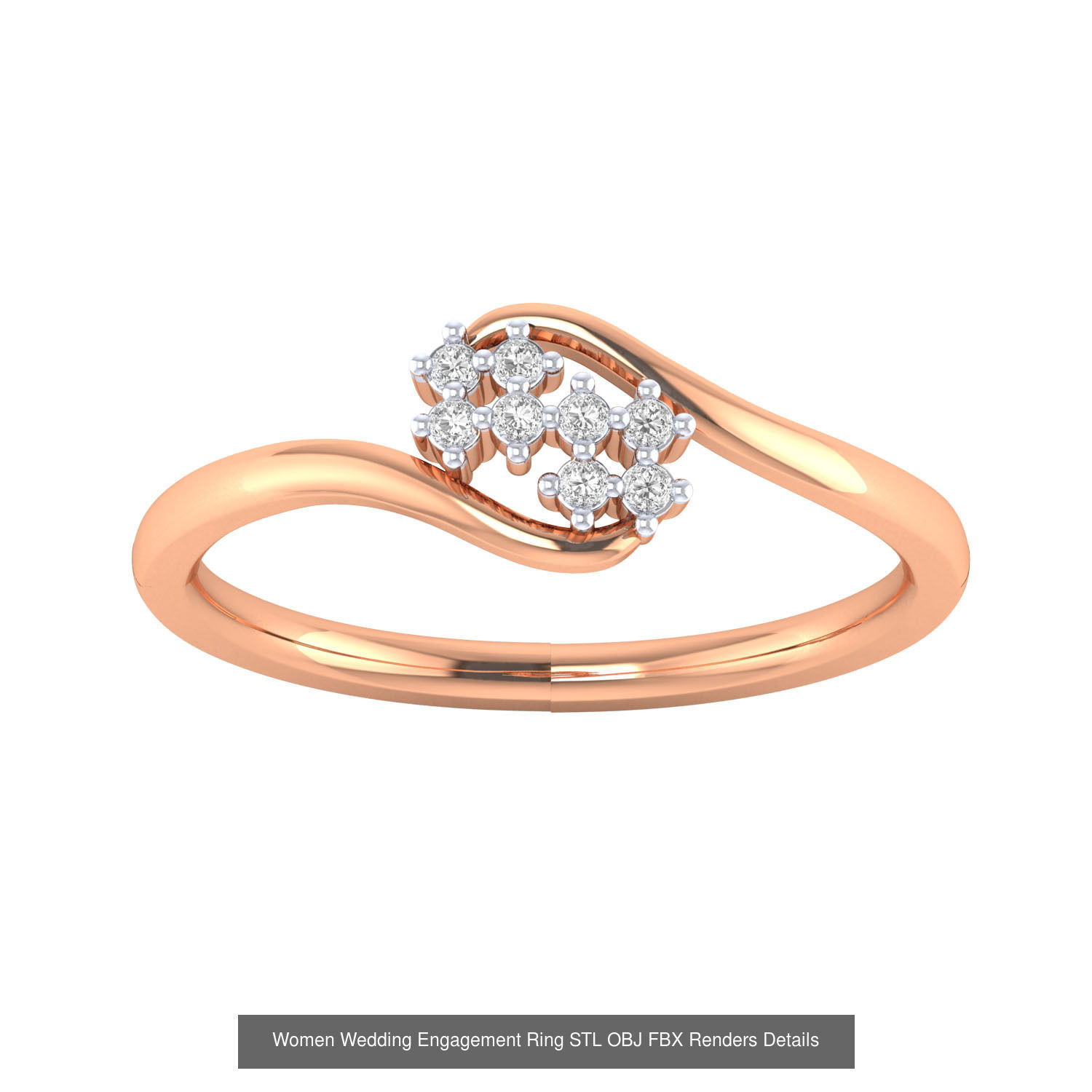 176 Women Ring STL OBJ FBX Renders Details Collection _137
