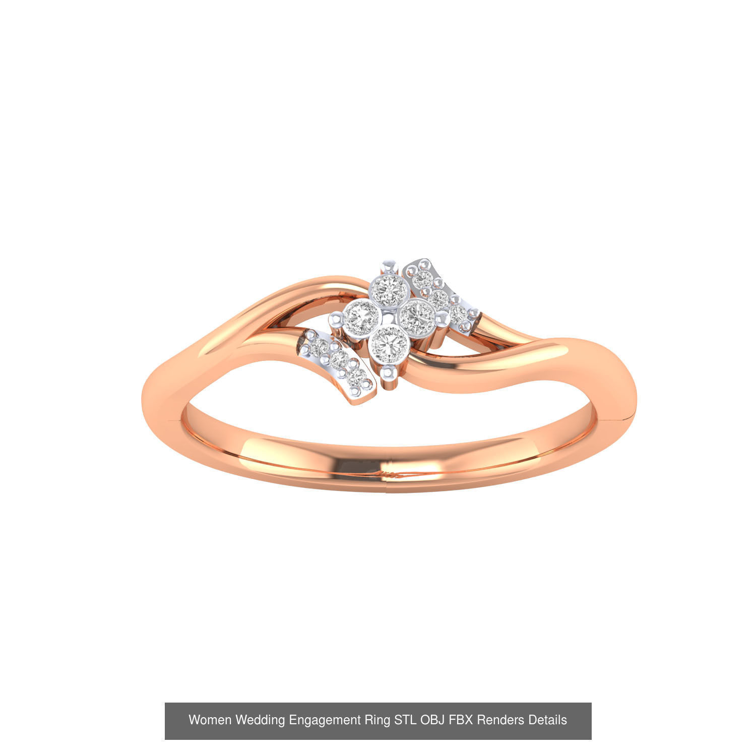 176 Women Ring STL OBJ FBX Renders Details Collection _171