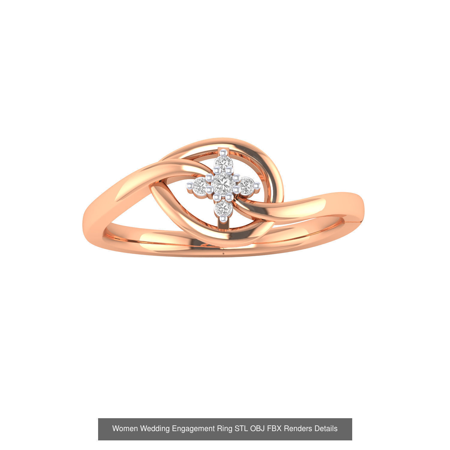 176 Women Ring STL OBJ FBX Renders Details Collection _65