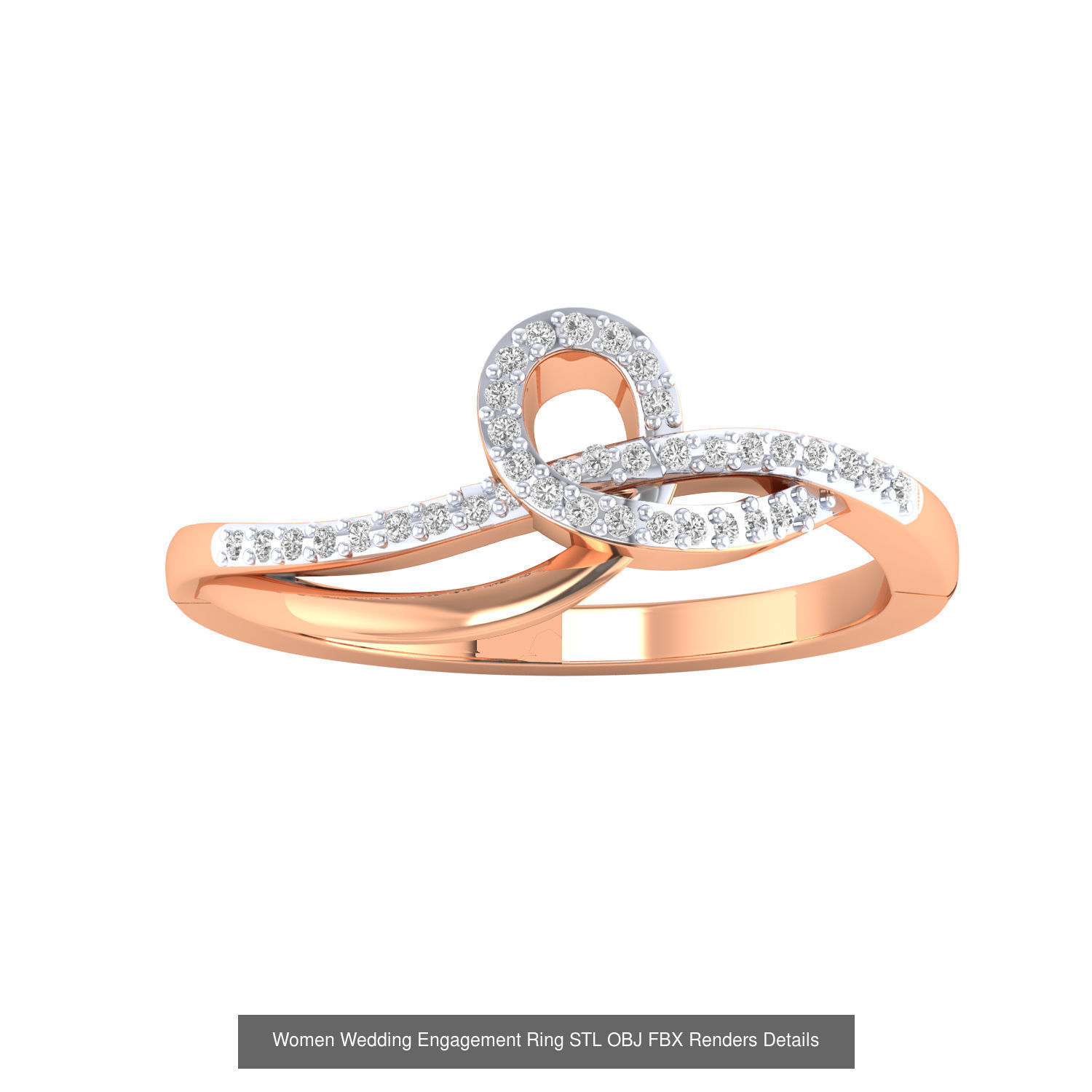 176 Women Ring STL OBJ FBX Renders Details Collection _42