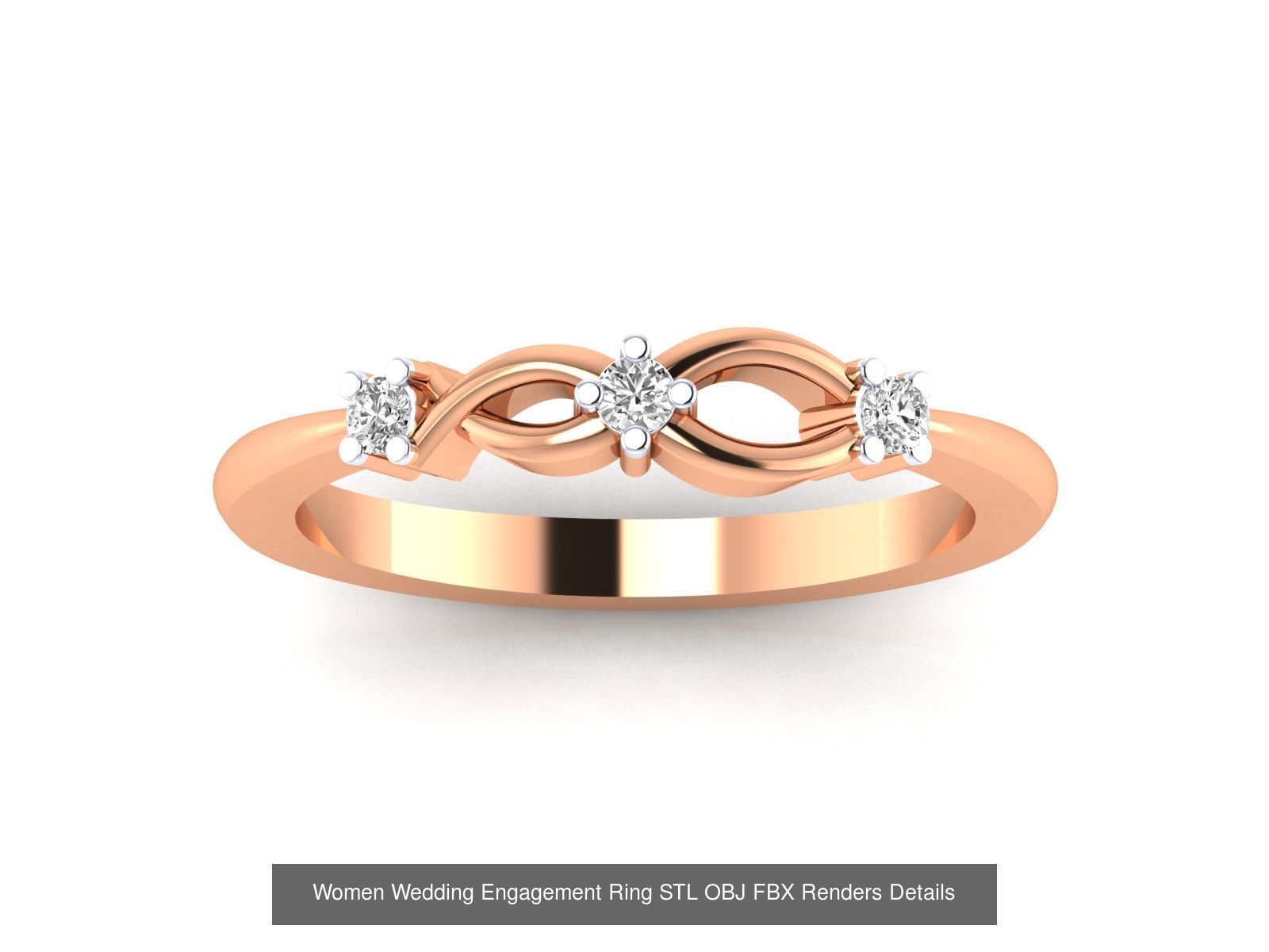 176 Women Ring STL OBJ FBX Renders Details Collection _96