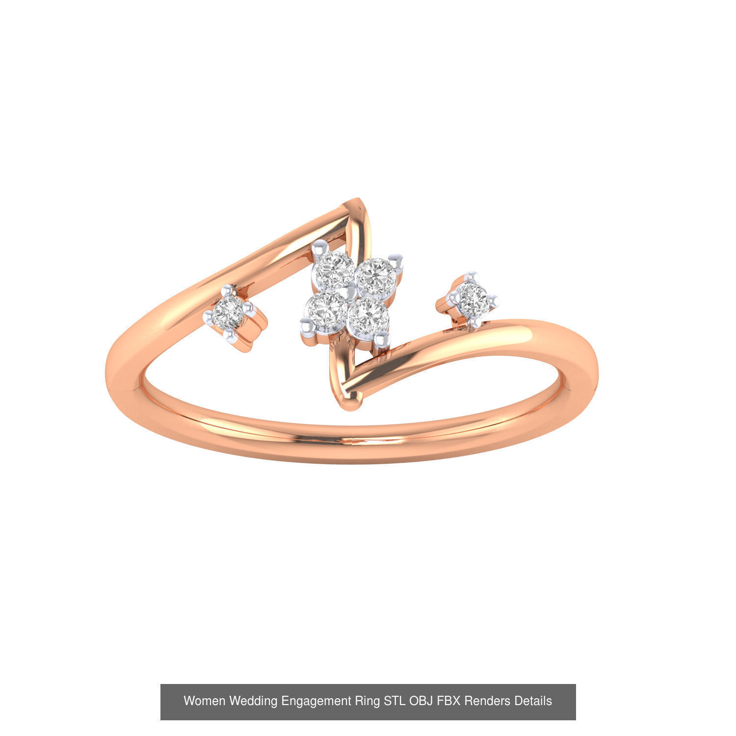 176 Women Ring STL OBJ FBX Renders Details Collection _31