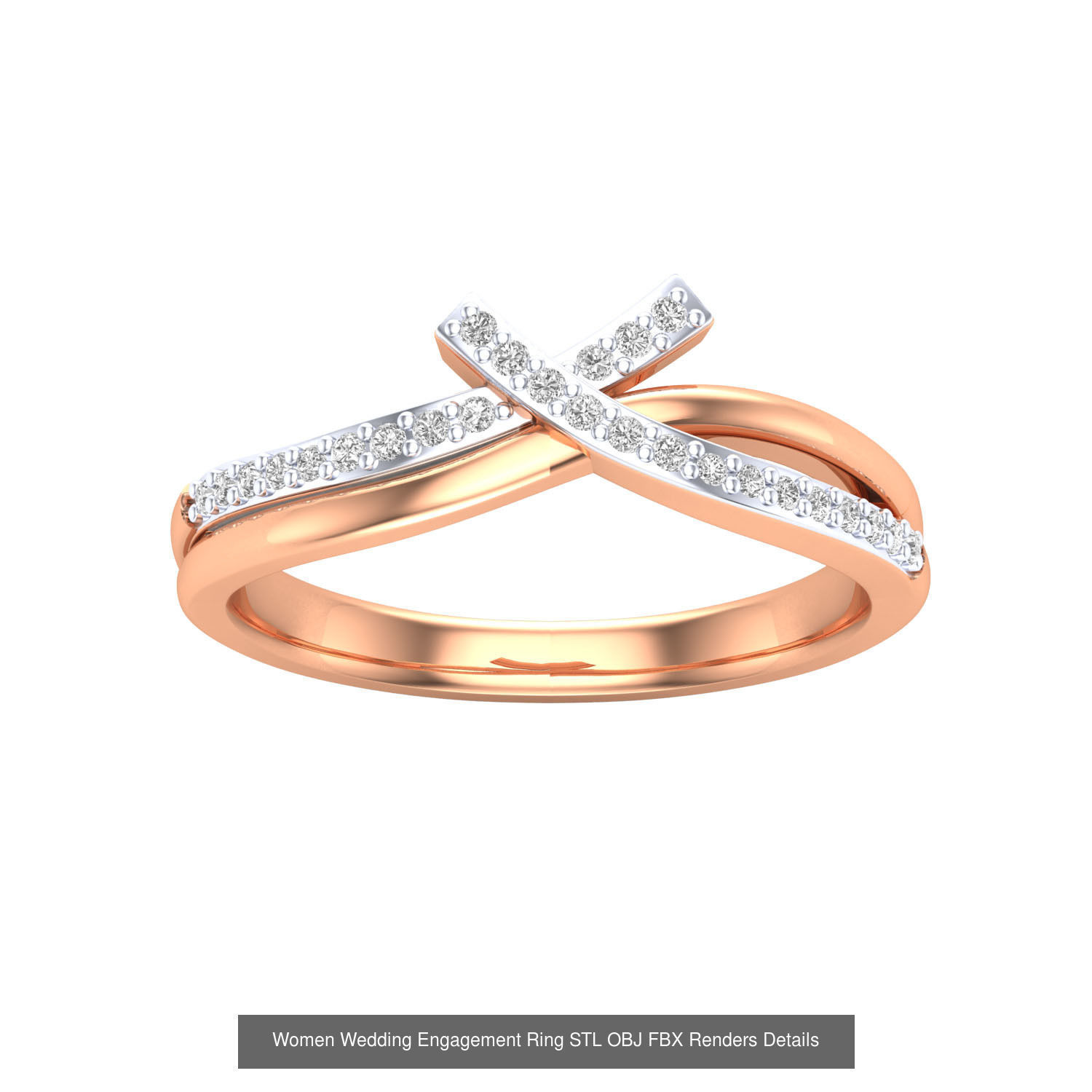 176 Women Ring STL OBJ FBX Renders Details Collection _184