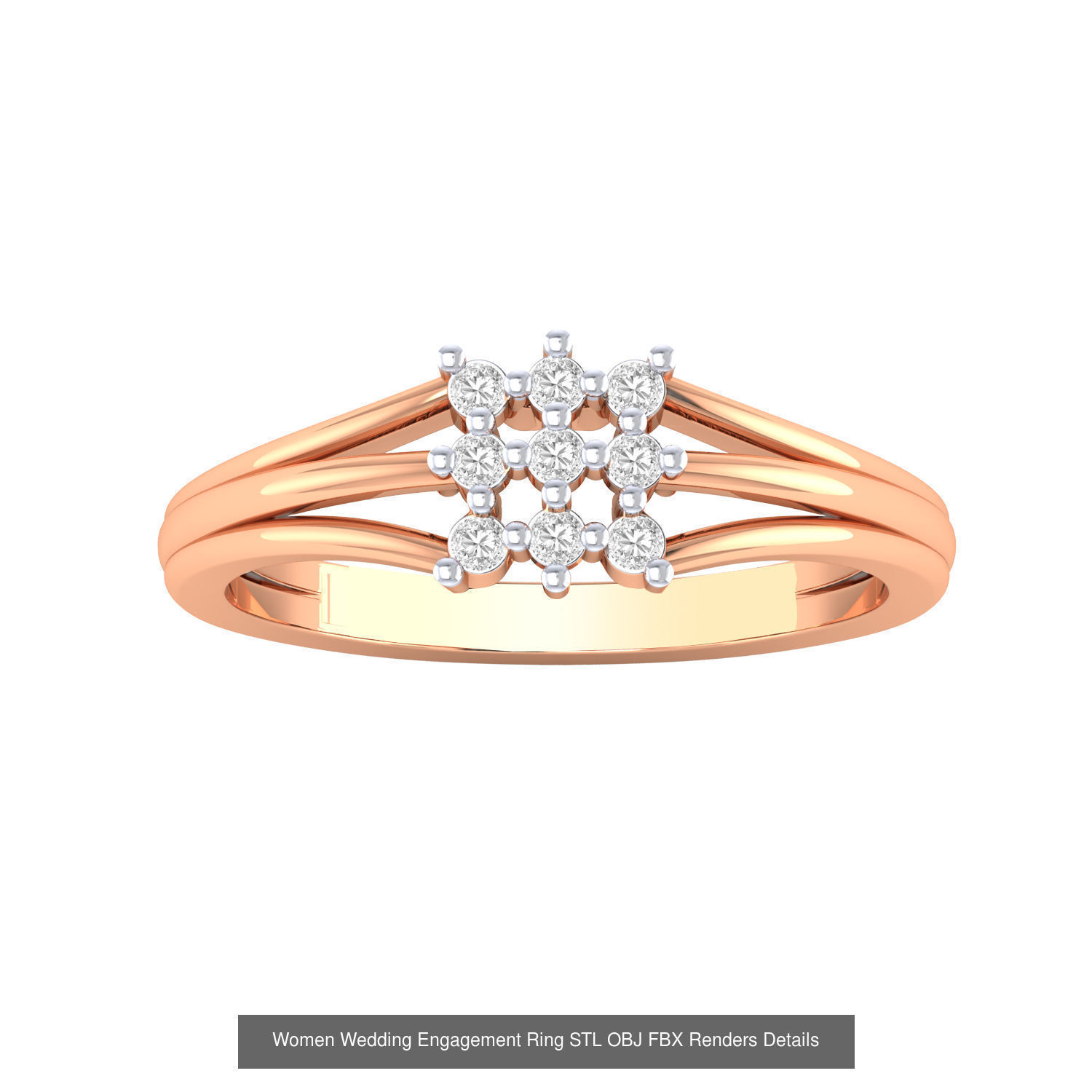 176 Women Ring STL OBJ FBX Renders Details Collection _51