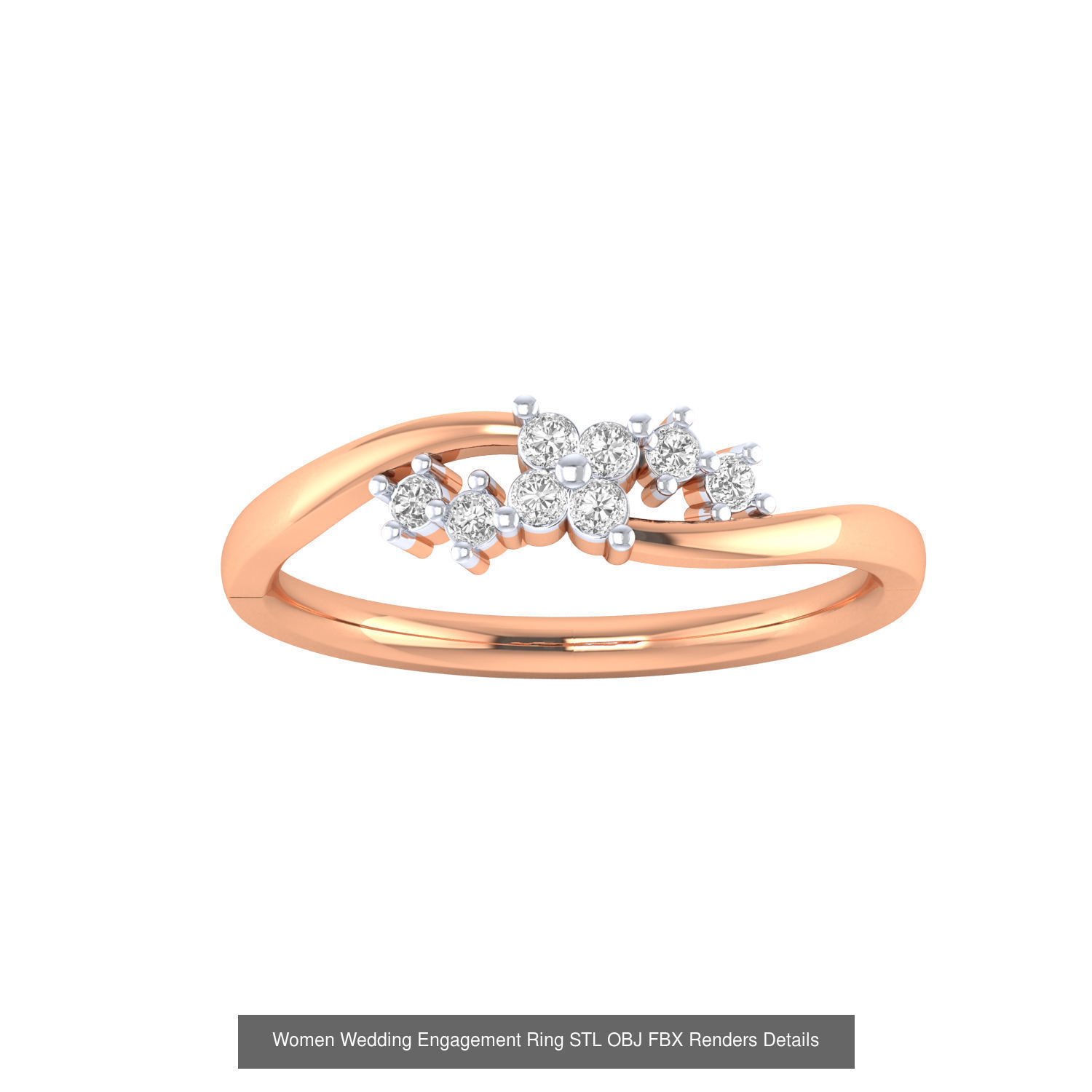 176 Women Ring STL OBJ FBX Renders Details Collection _35
