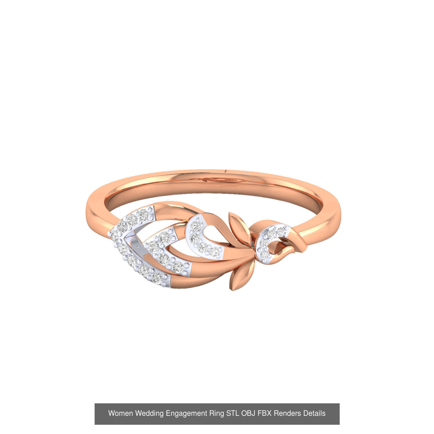 176 Women Ring STL OBJ FBX Renders Details Collection _178