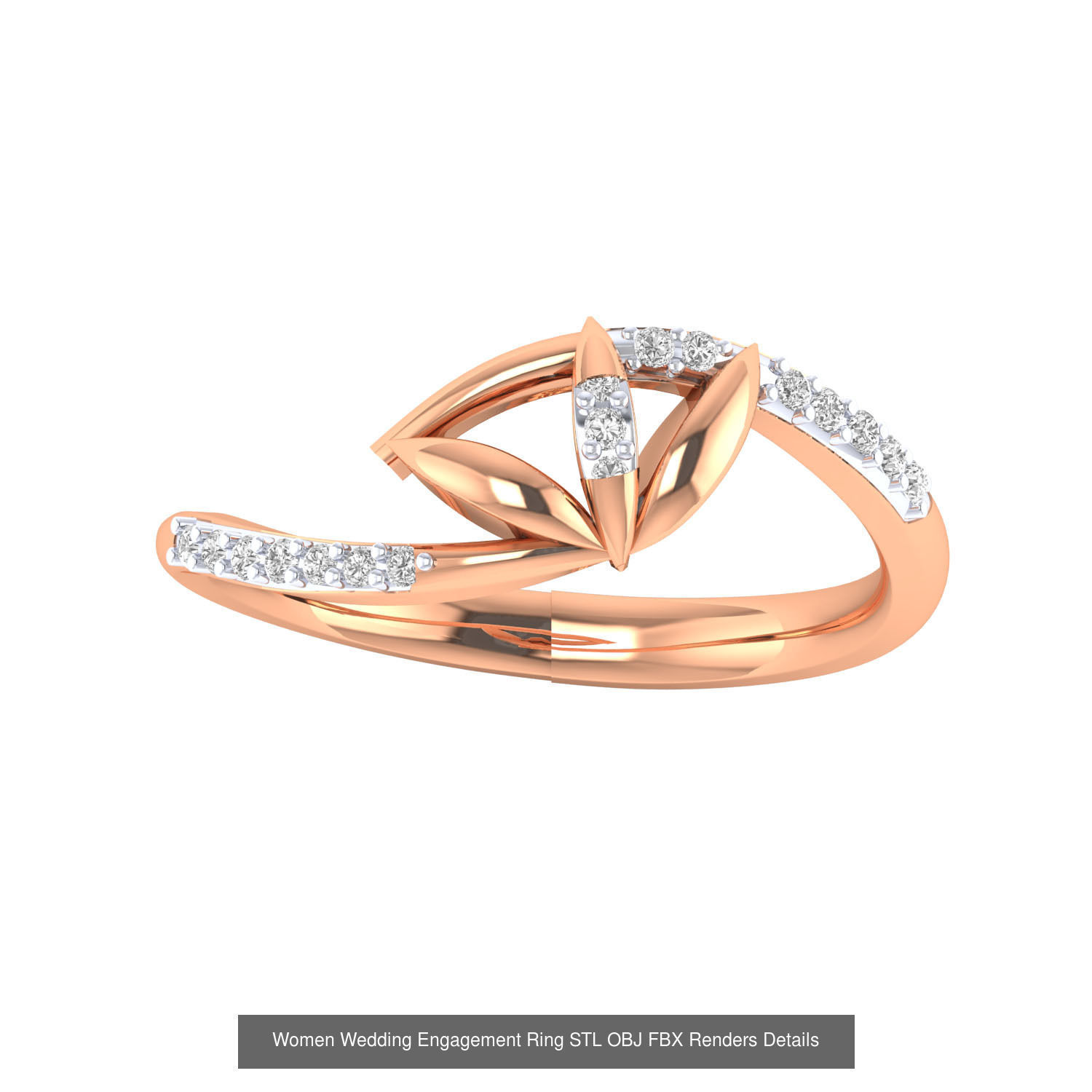 176 Women Ring STL OBJ FBX Renders Details Collection _196
