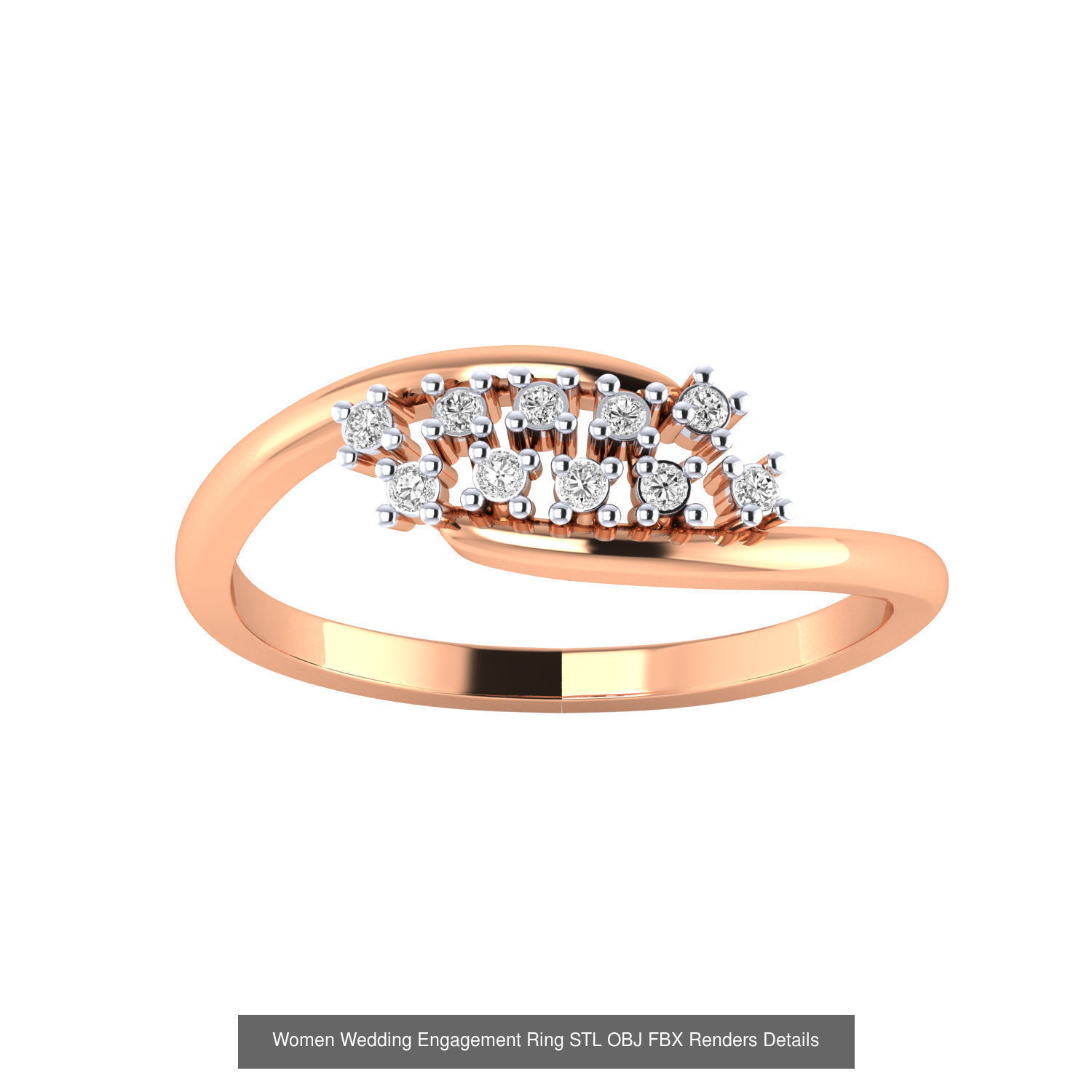 176 Women Ring STL OBJ FBX Renders Details Collection _72