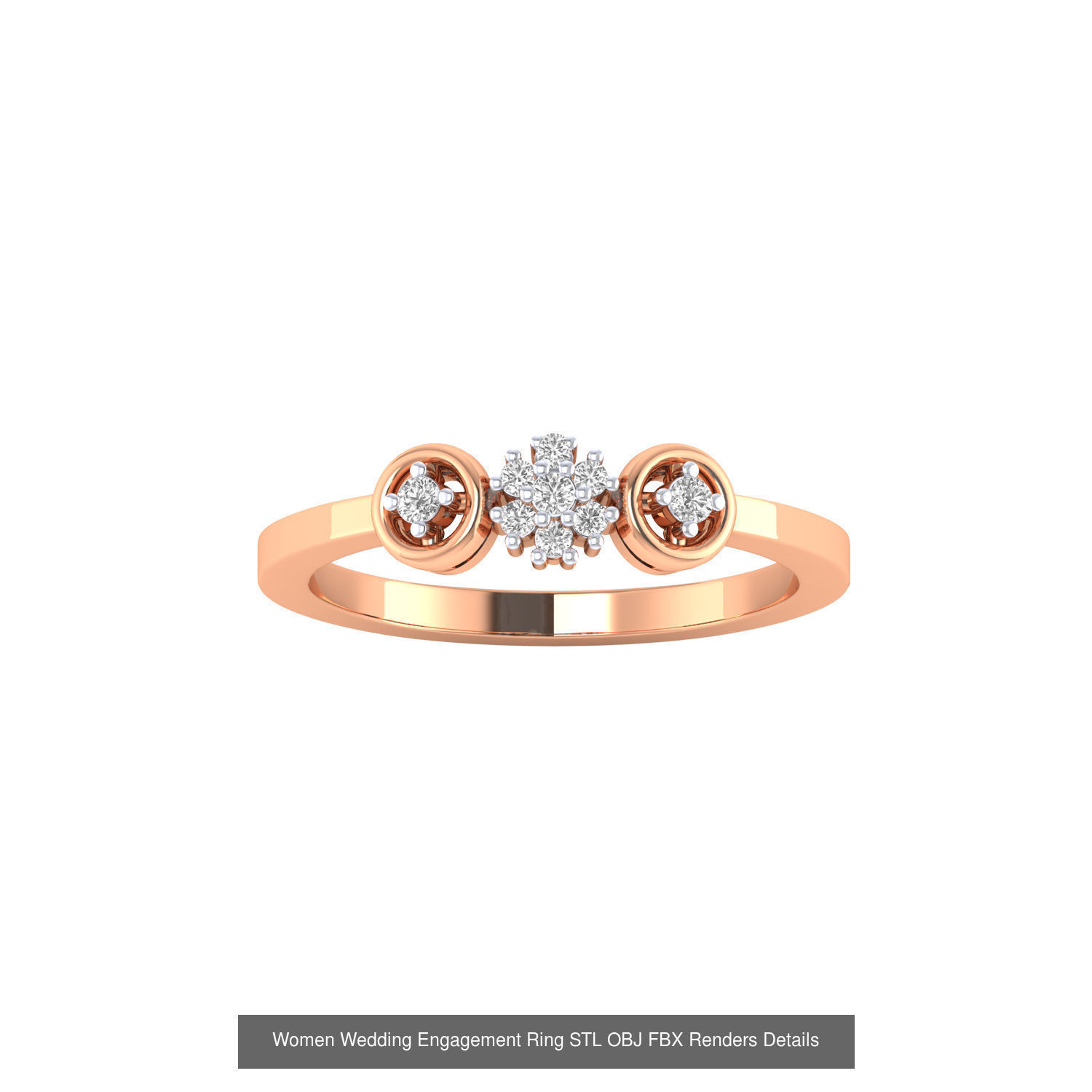 176 Women Ring STL OBJ FBX Renders Details Collection _106