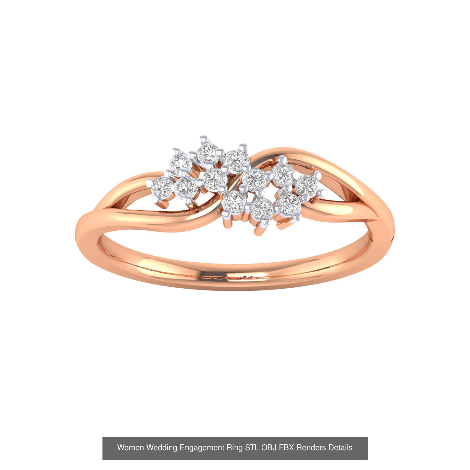 176 Women Ring STL OBJ FBX Renders Details Collection _32