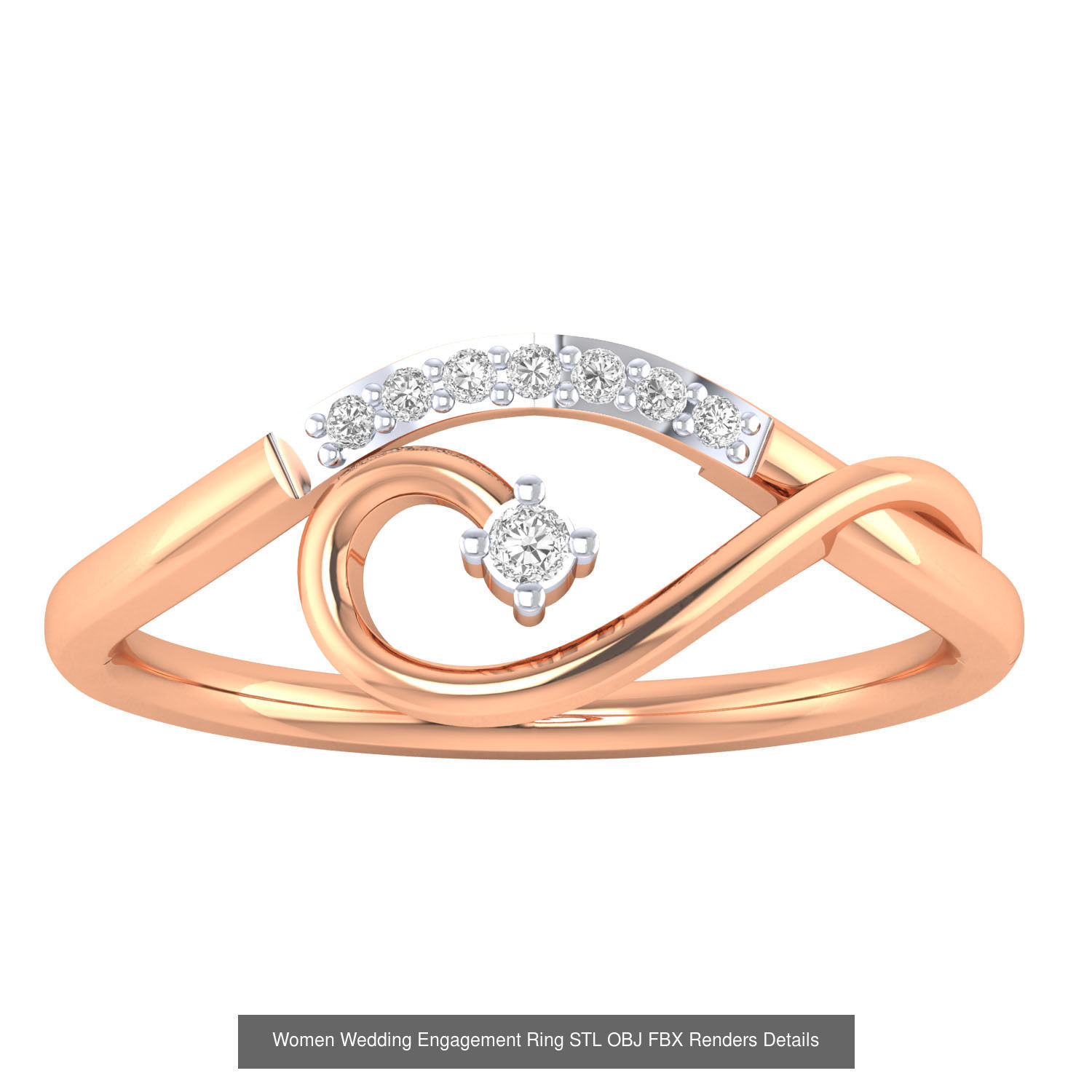 176 Women Ring STL OBJ FBX Renders Details Collection _147