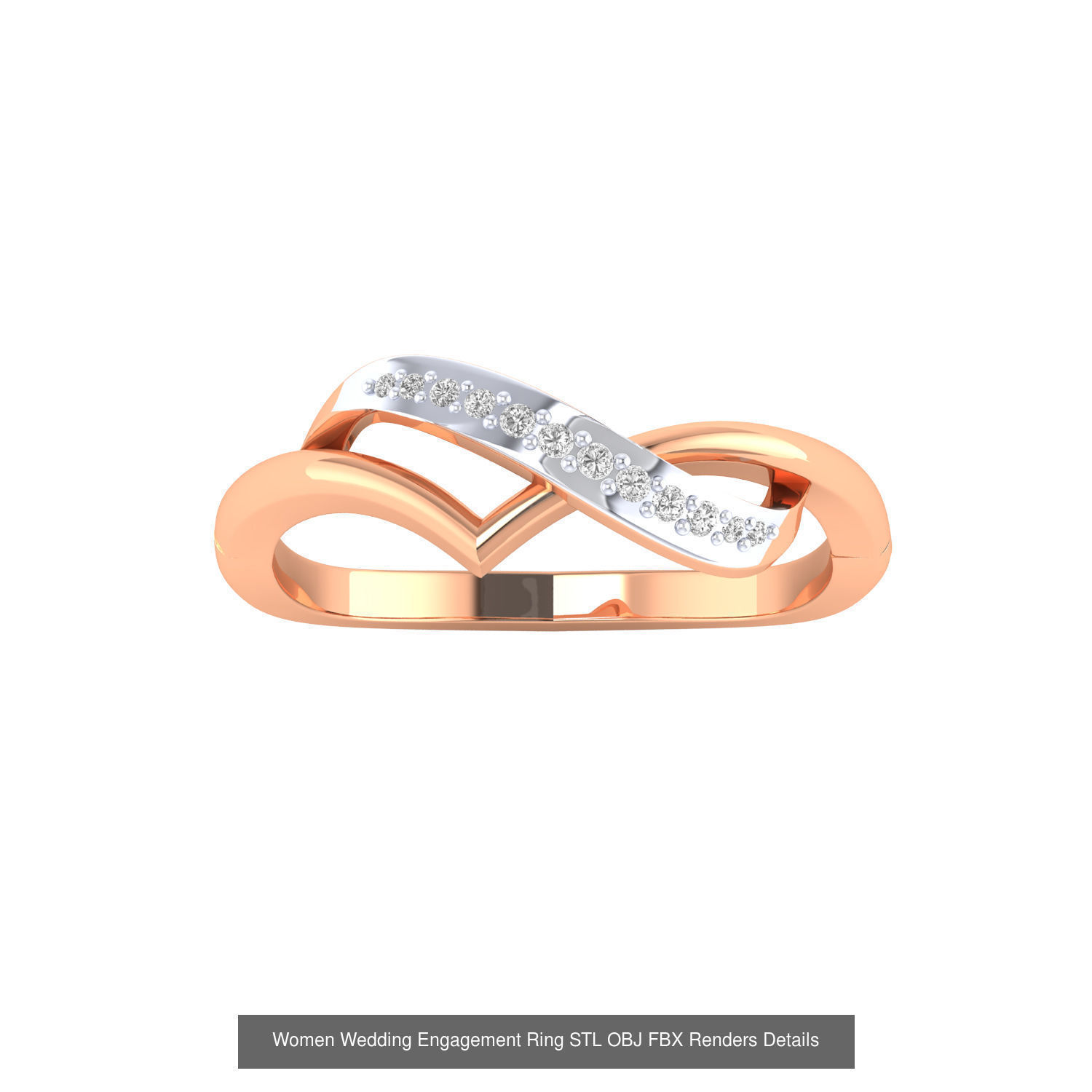 176 Women Ring STL OBJ FBX Renders Details Collection _105