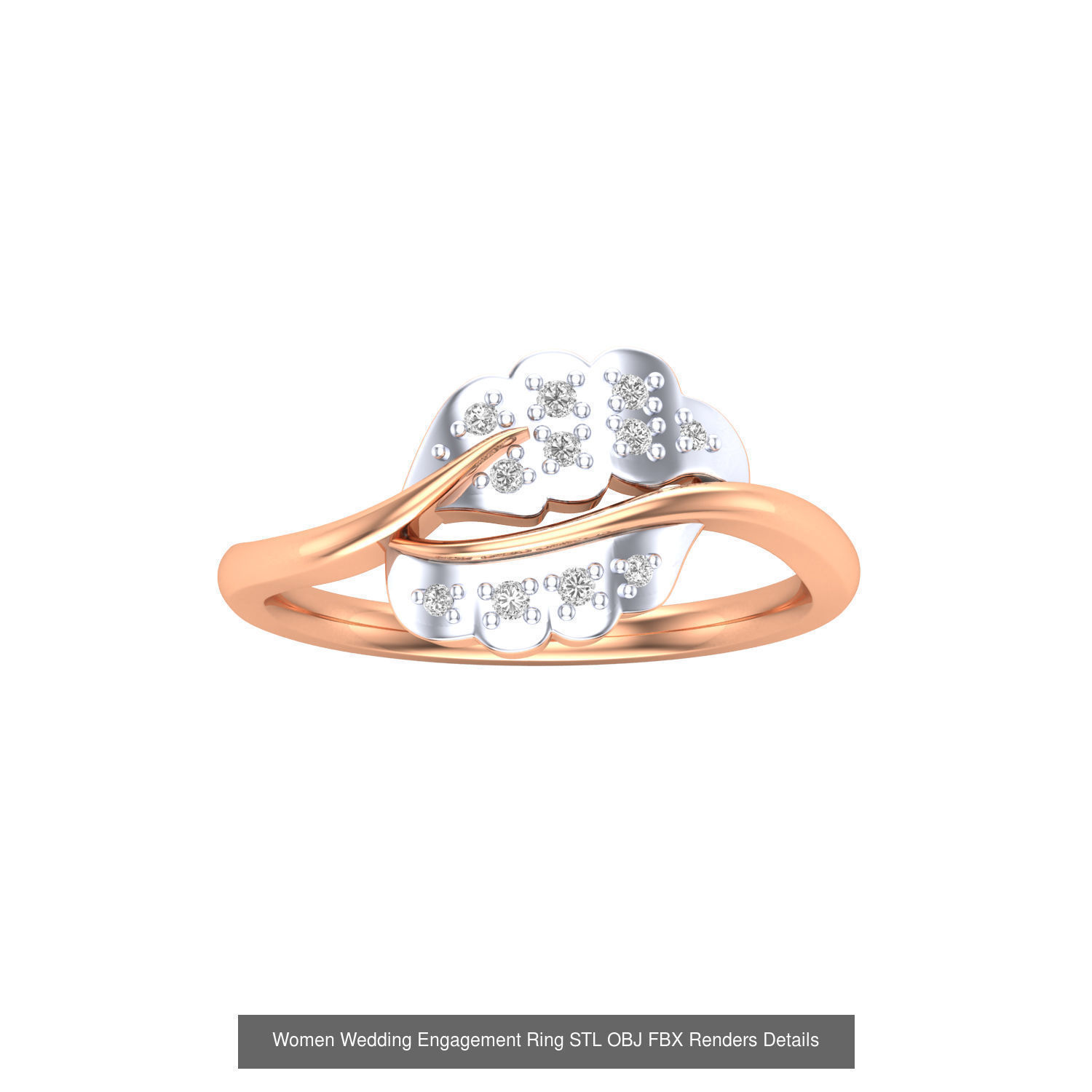 176 Women Ring STL OBJ FBX Renders Details Collection _48