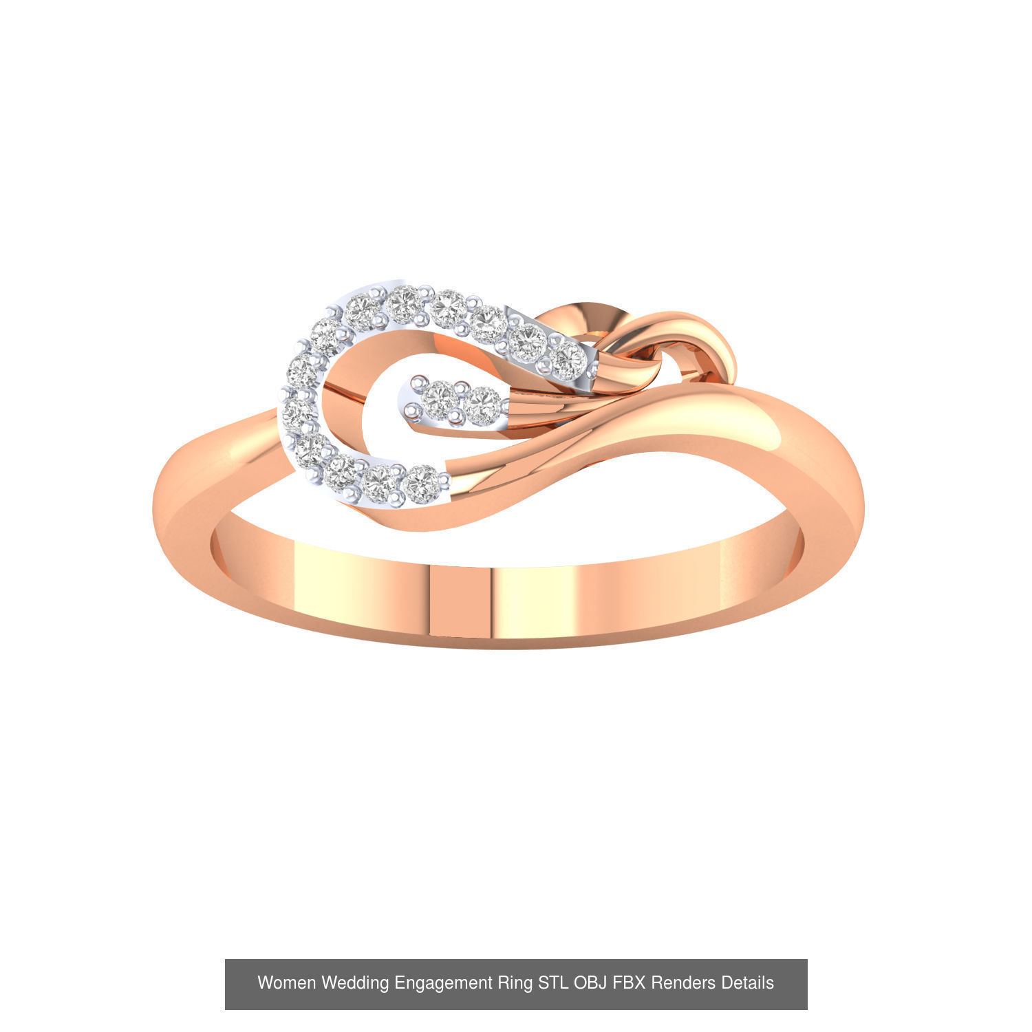 176 Women Ring STL OBJ FBX Renders Details Collection _27