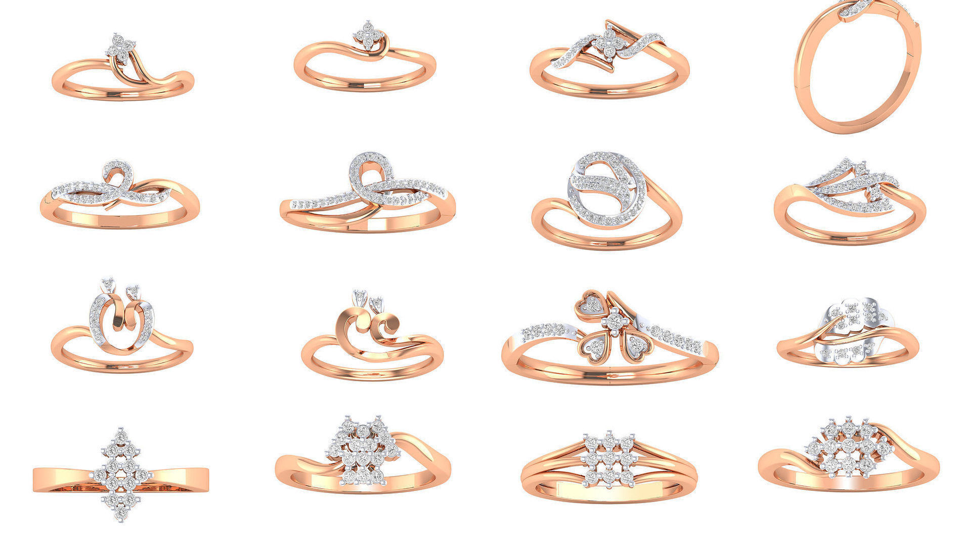 176 Women Ring STL OBJ FBX Renders Details Collection _1