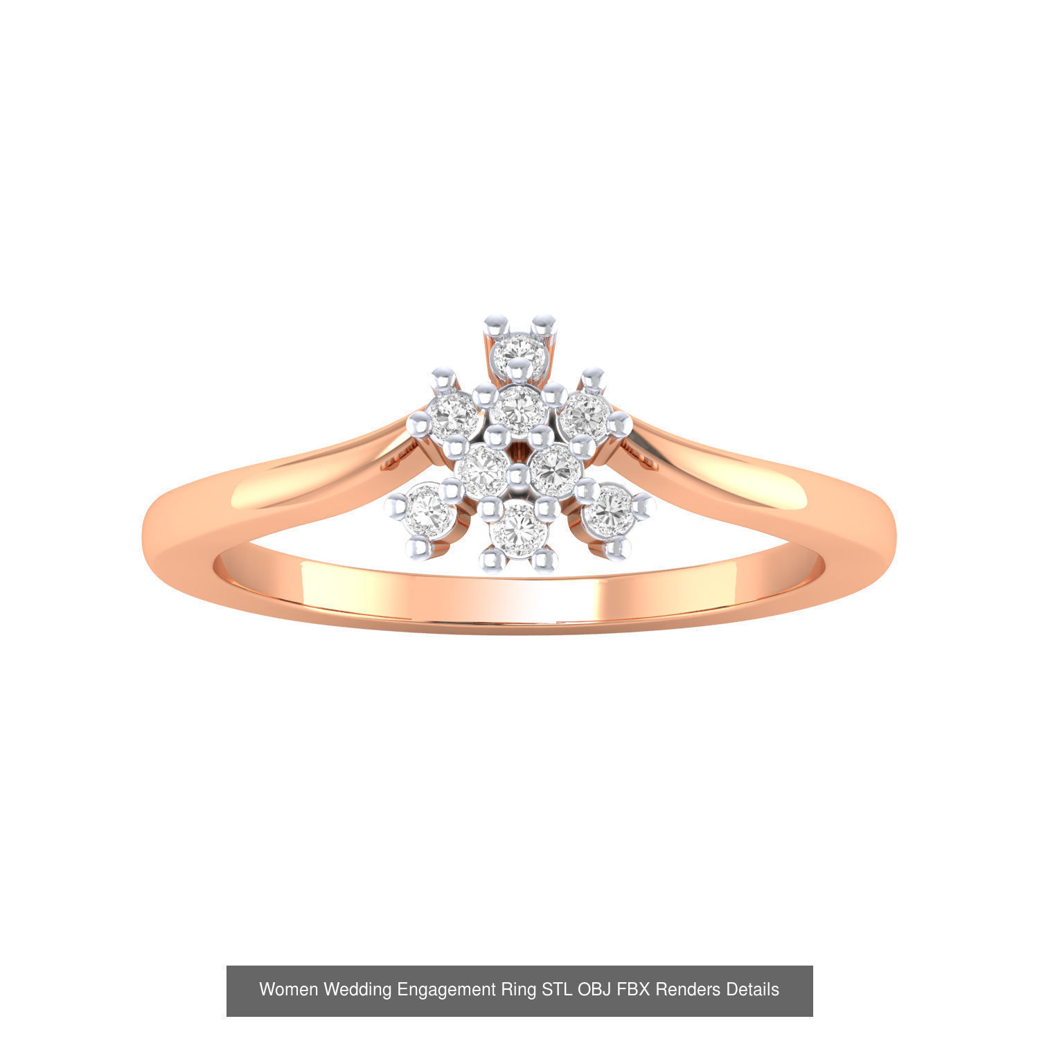 176 Women Ring STL OBJ FBX Renders Details Collection _53