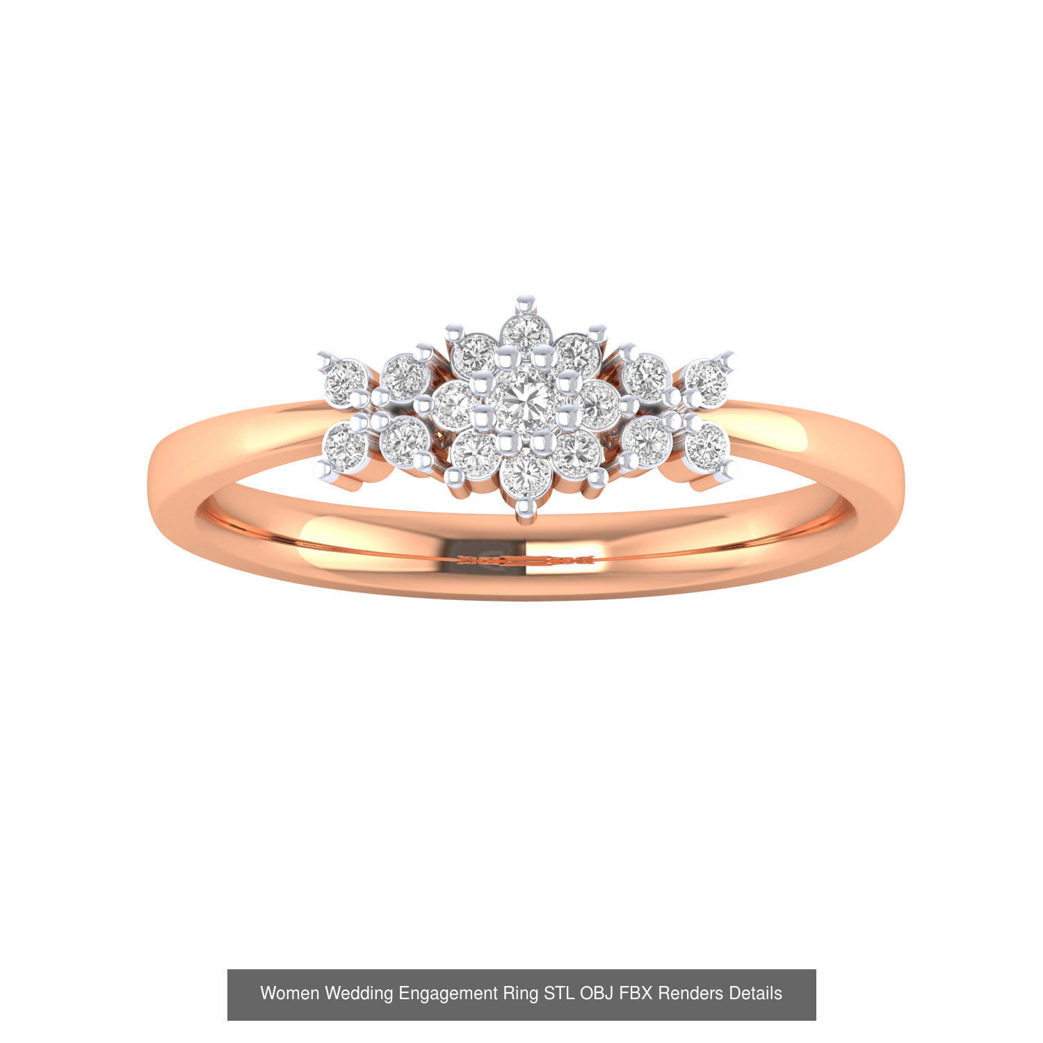 176 Women Ring STL OBJ FBX Renders Details Collection _187