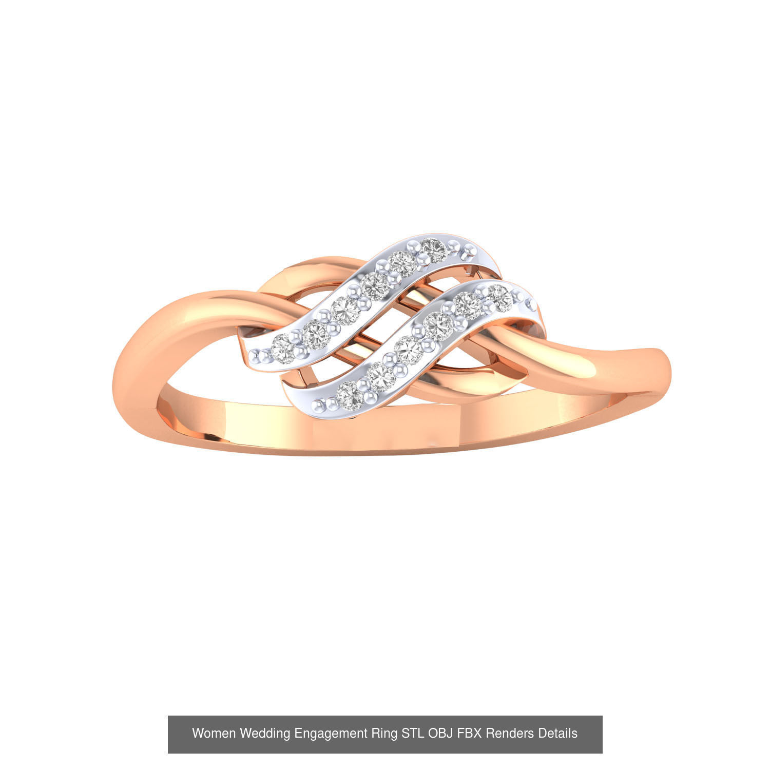 176 Women Ring STL OBJ FBX Renders Details Collection _177