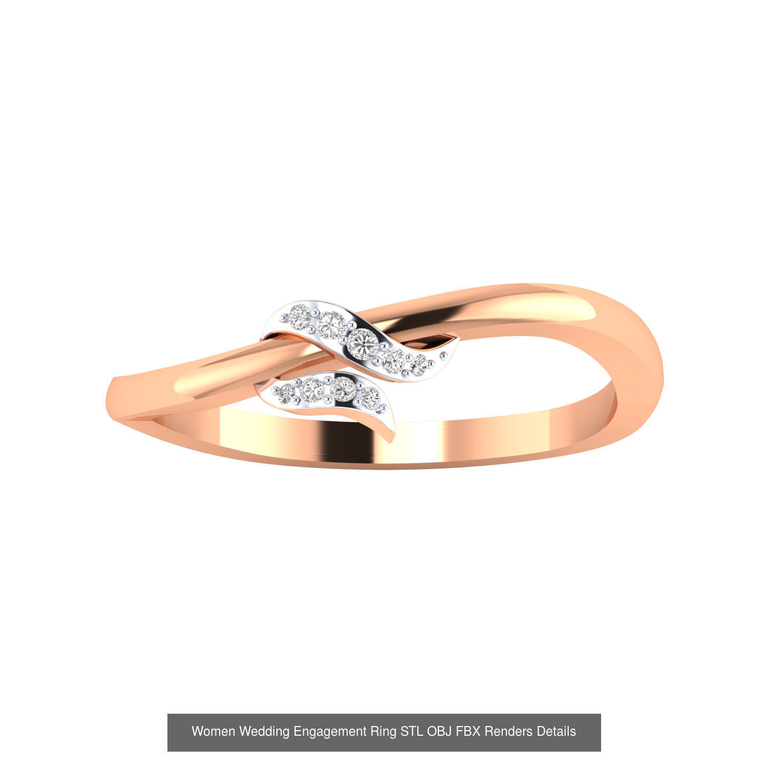 176 Women Ring STL OBJ FBX Renders Details Collection _78