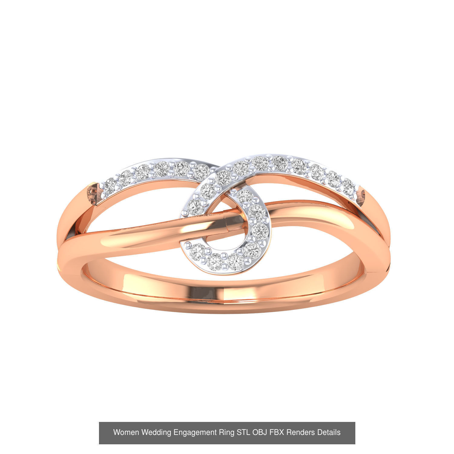 176 Women Ring STL OBJ FBX Renders Details Collection _158