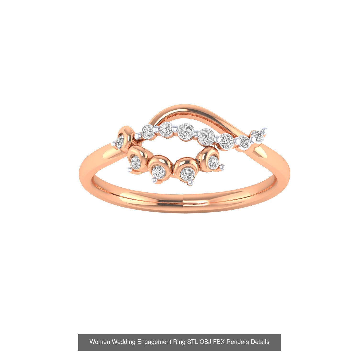 176 Women Ring STL OBJ FBX Renders Details Collection _21