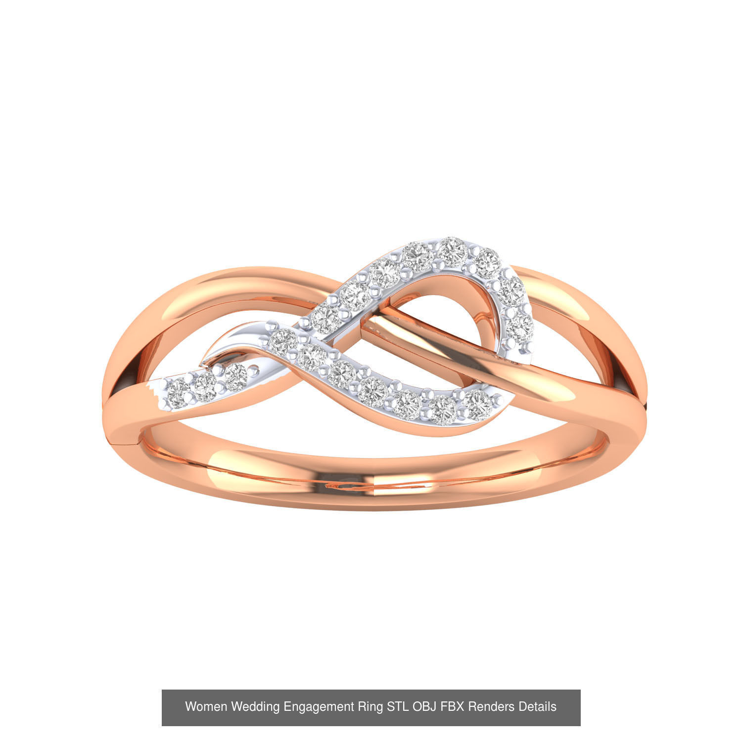 176 Women Ring STL OBJ FBX Renders Details Collection _155