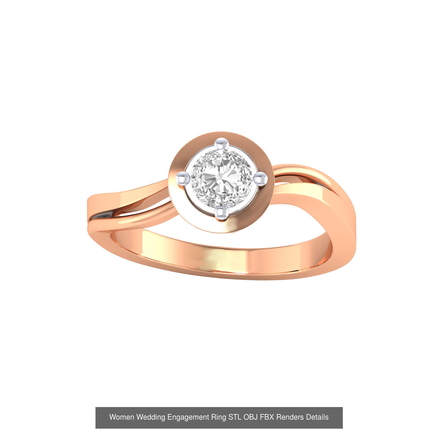 176 Women Ring STL OBJ FBX Renders Details Collection _126