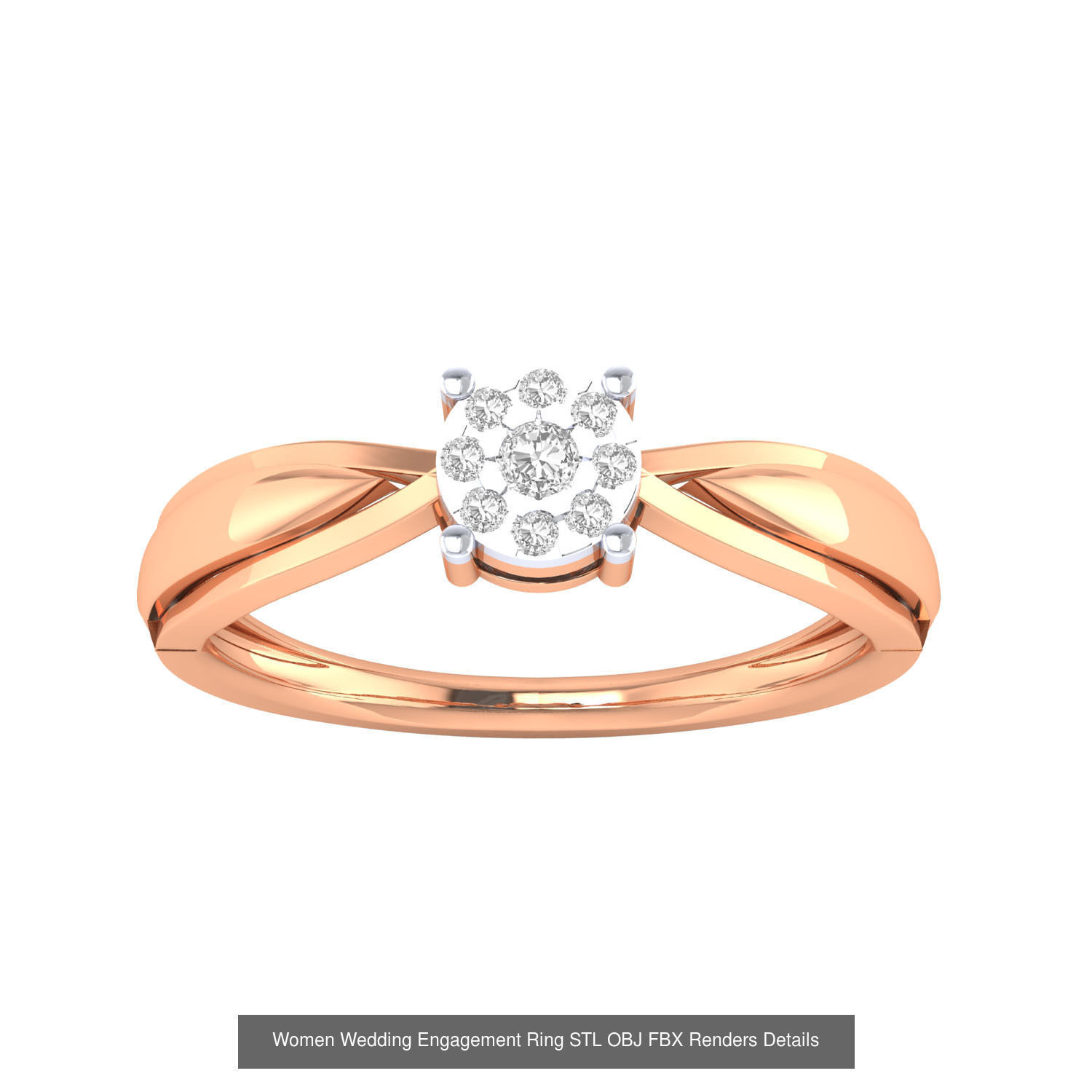 176 Women Ring STL OBJ FBX Renders Details Collection _134