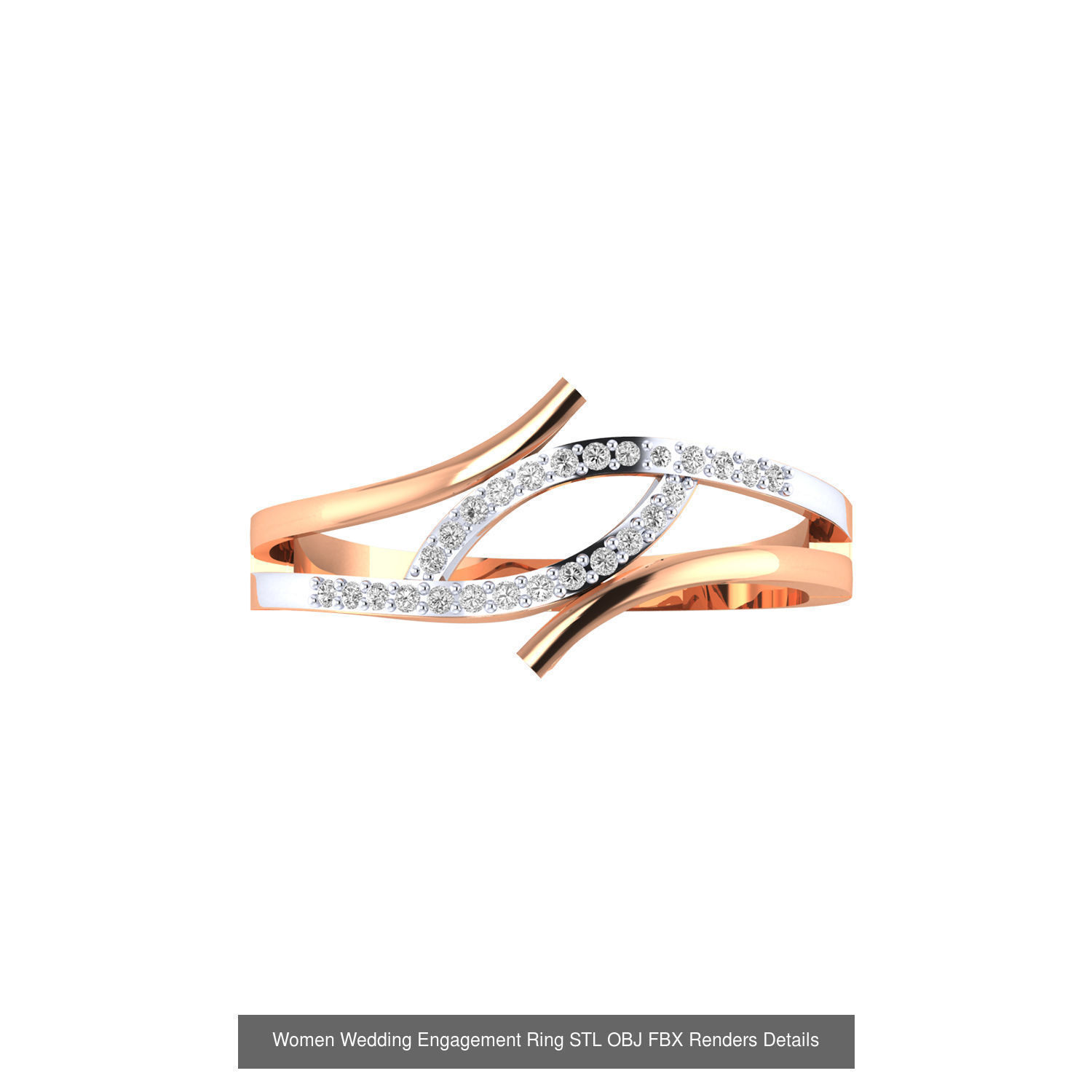 176 Women Ring STL OBJ FBX Renders Details Collection _76
