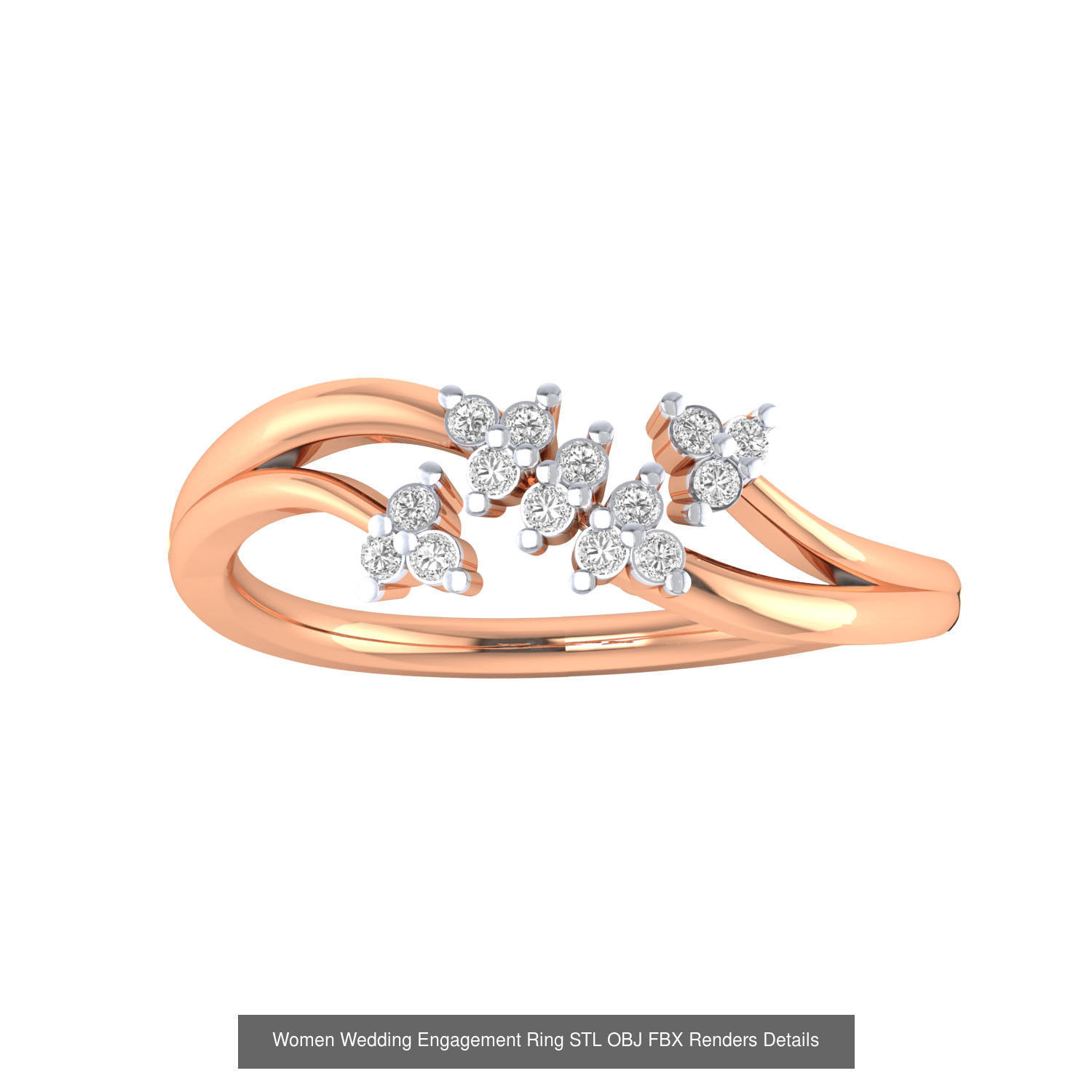 176 Women Ring STL OBJ FBX Renders Details Collection _142