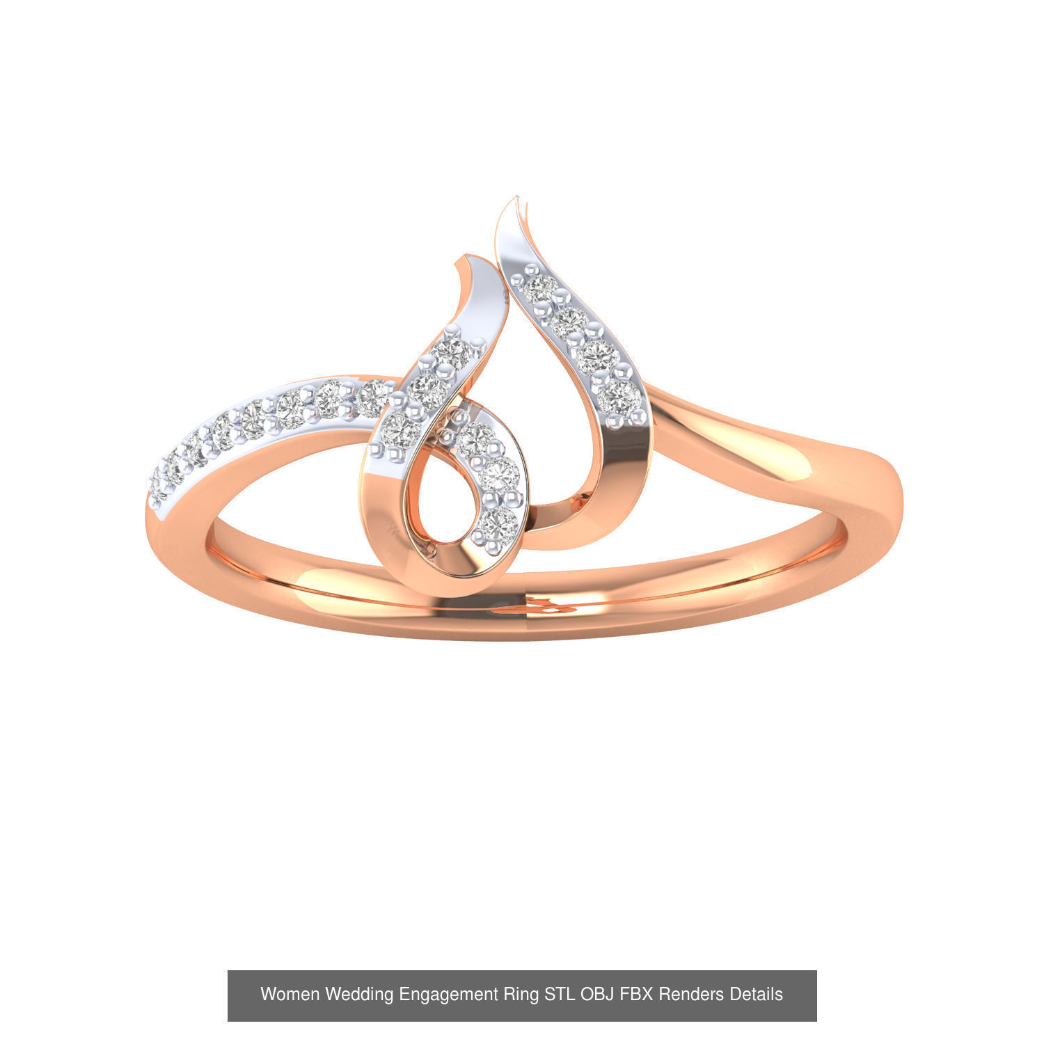 176 Women Ring STL OBJ FBX Renders Details Collection _122