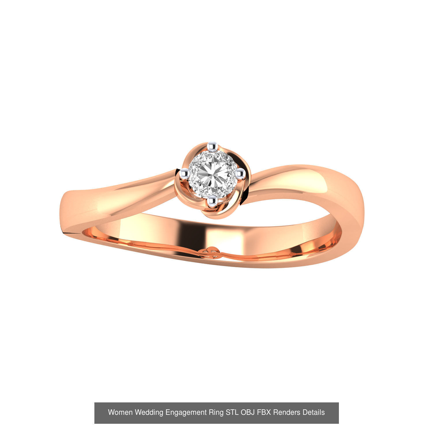 176 Women Ring STL OBJ FBX Renders Details Collection _87