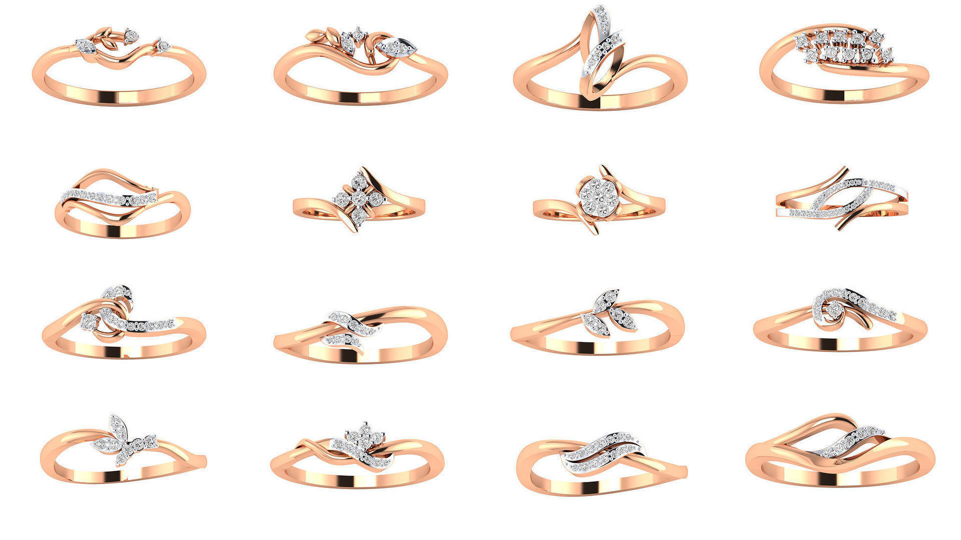 176 Women Ring STL OBJ FBX Renders Details Collection _5