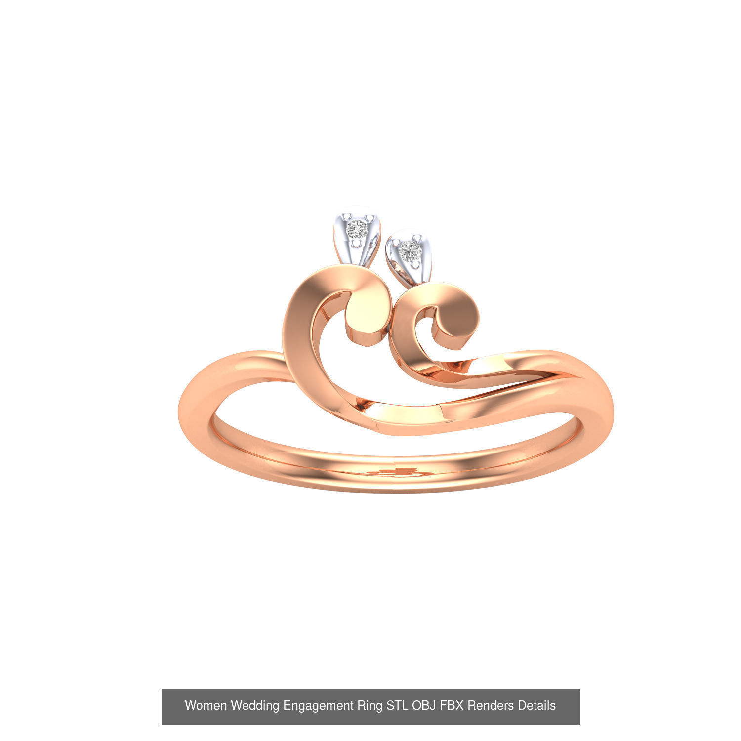 176 Women Ring STL OBJ FBX Renders Details Collection _46