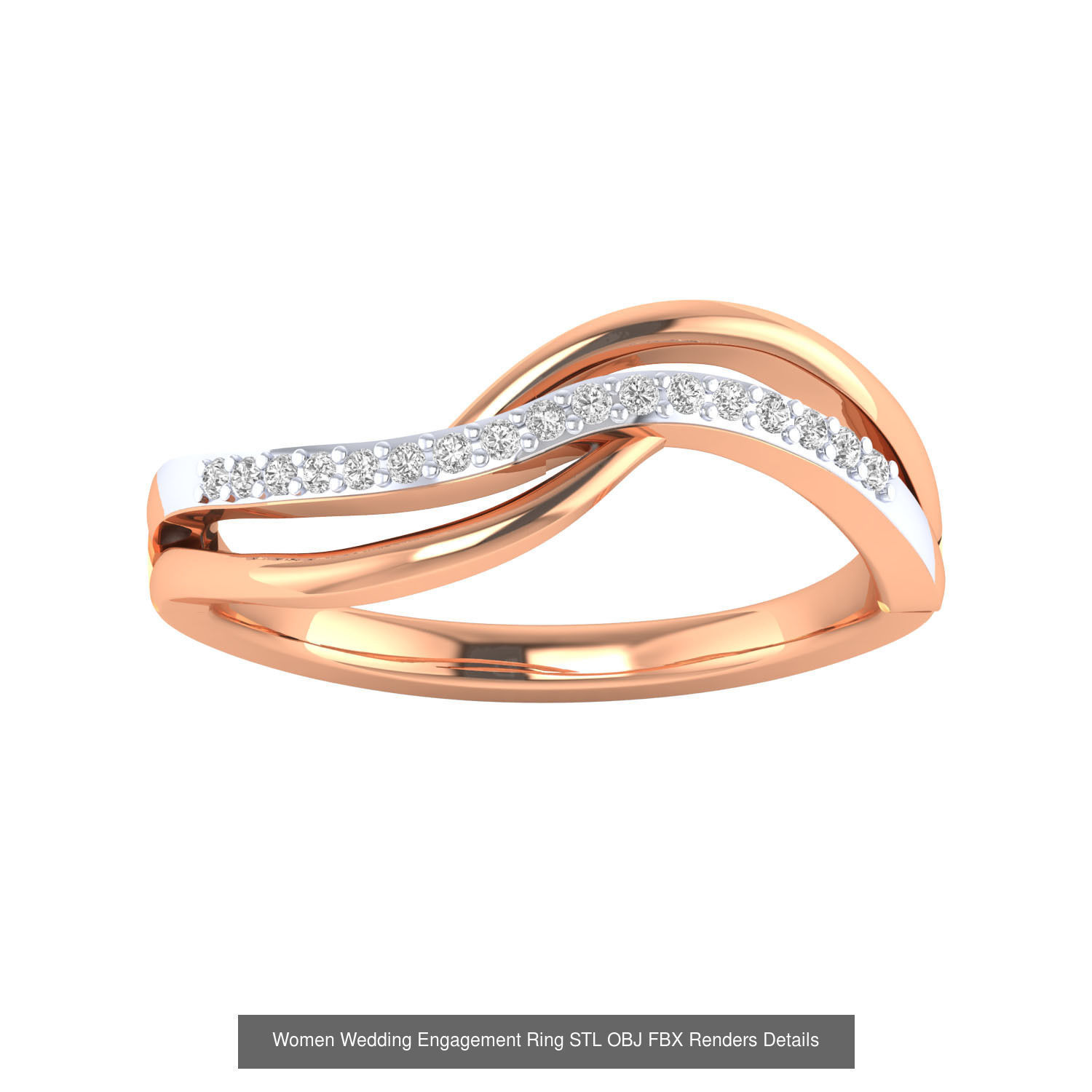 176 Women Ring STL OBJ FBX Renders Details Collection _157